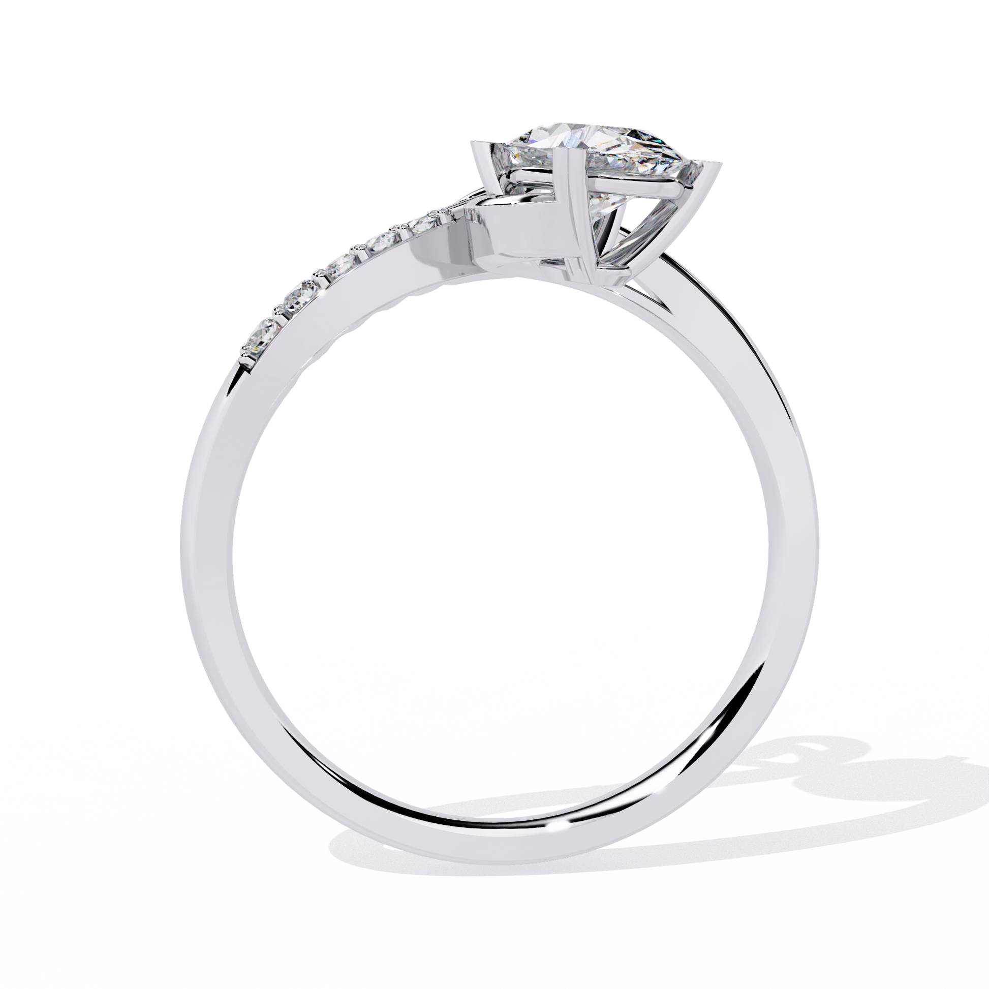 0.89+0.05 Ct oval and round lab-grown diamond ring for women