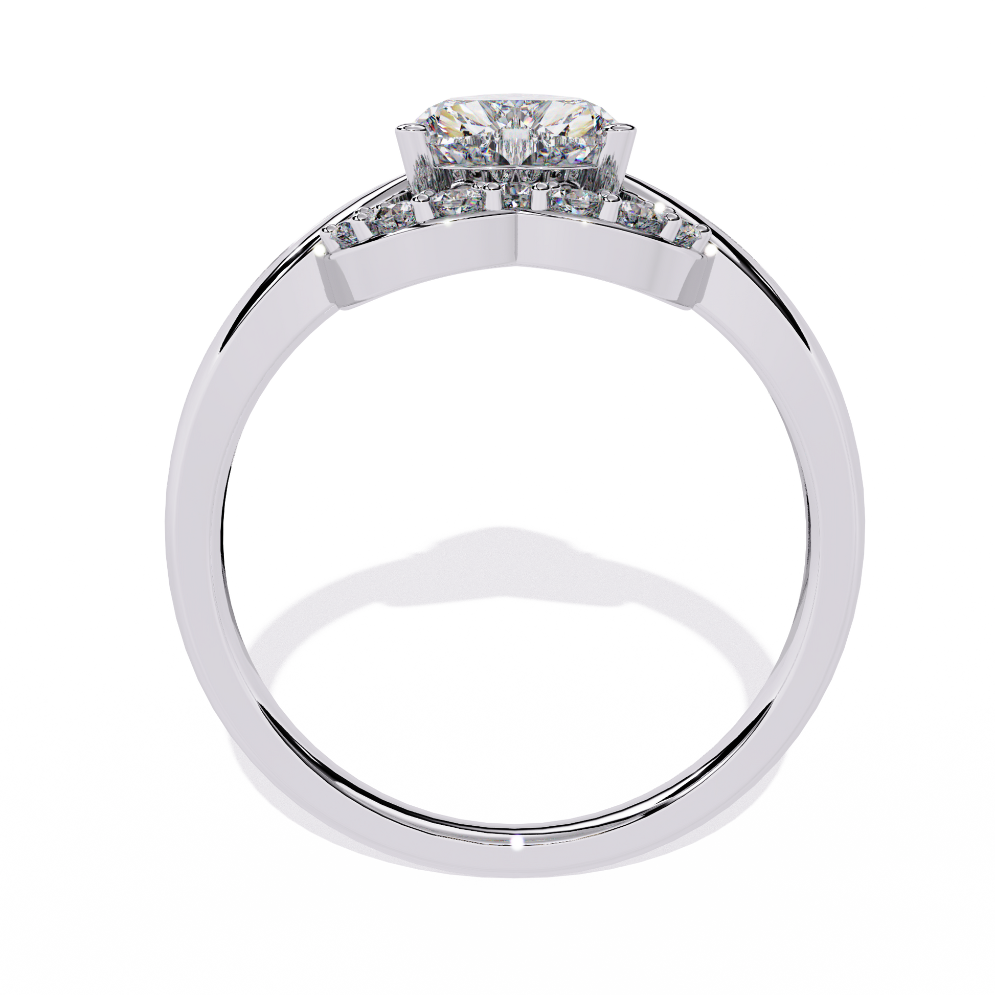 0.80+0.16 Ct Heart Radiant and round lab-grown diamond ring for women