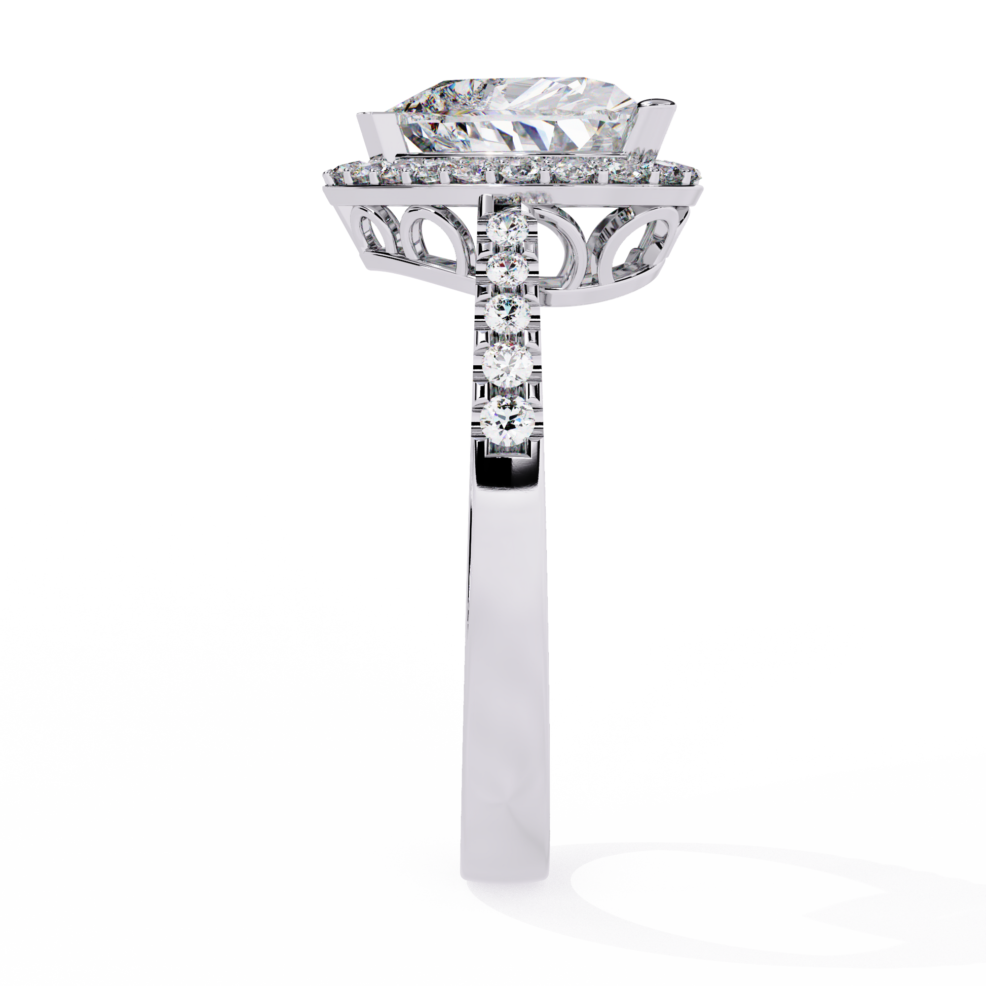 1.78+0.27 Ct Heart Radiant and round lab-grown diamond ring for women