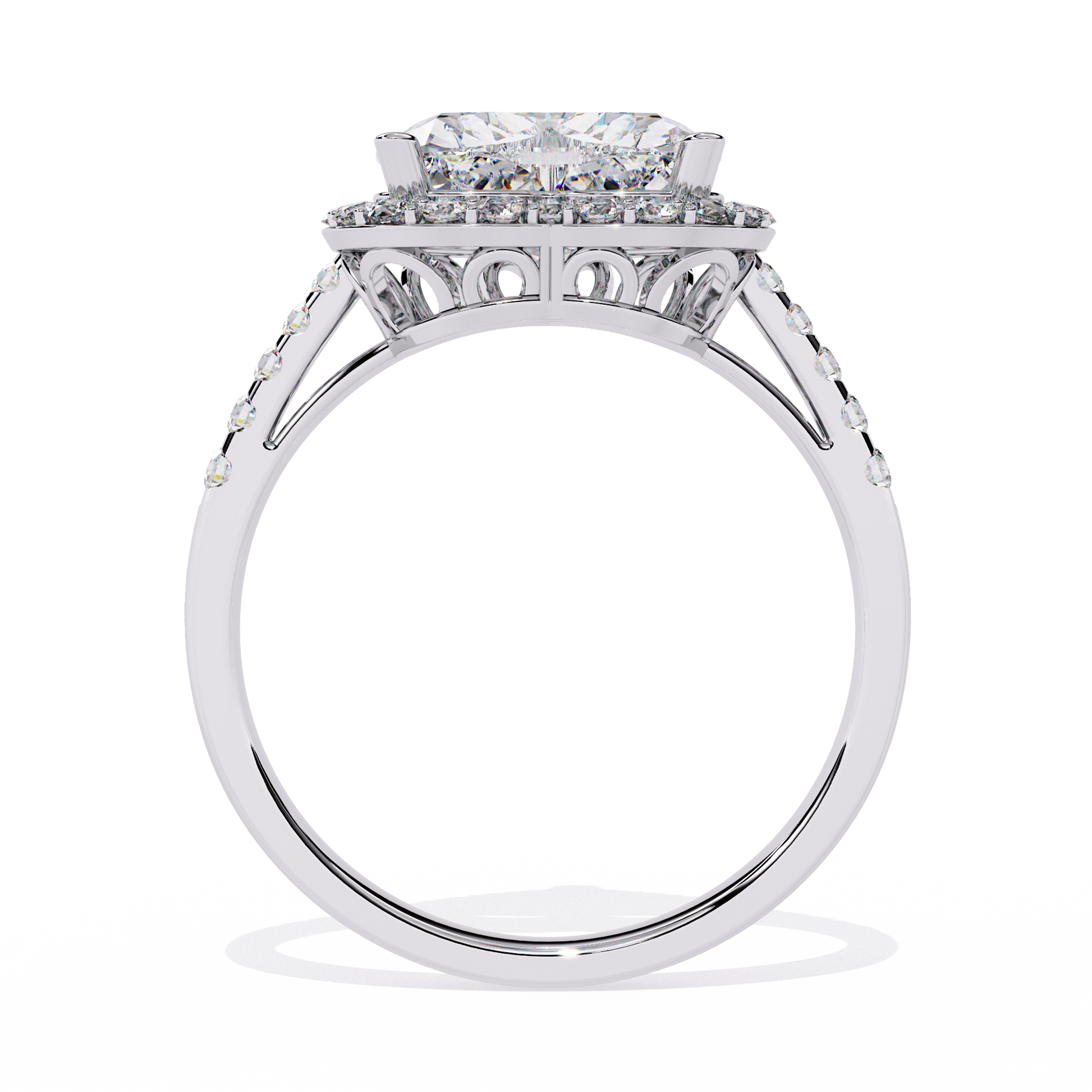 1.78+0.27 Ct Heart Radiant and round lab-grown diamond ring for women