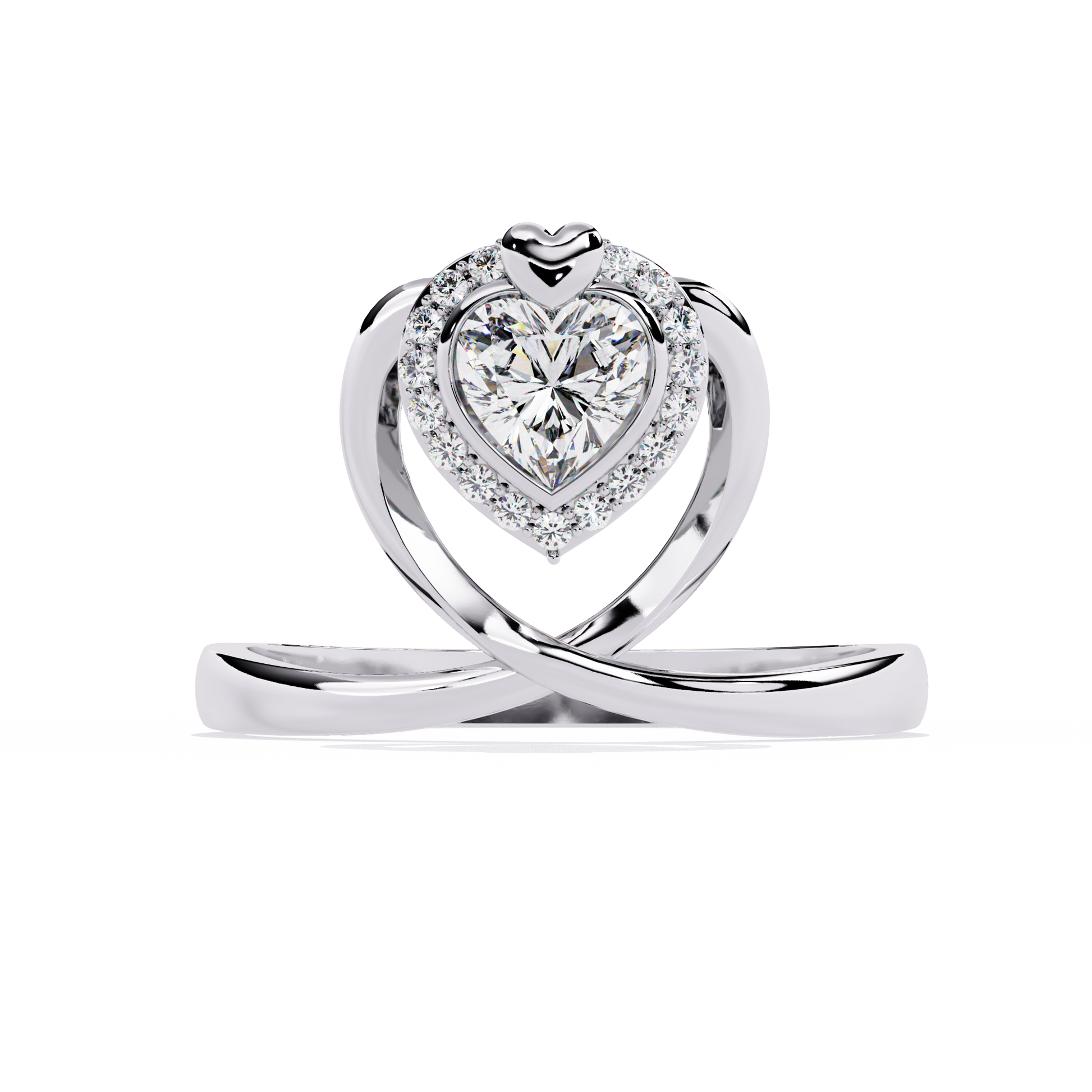 0.50+0.06 Ct HR and round cut lab-grown diamond ring in gold setting