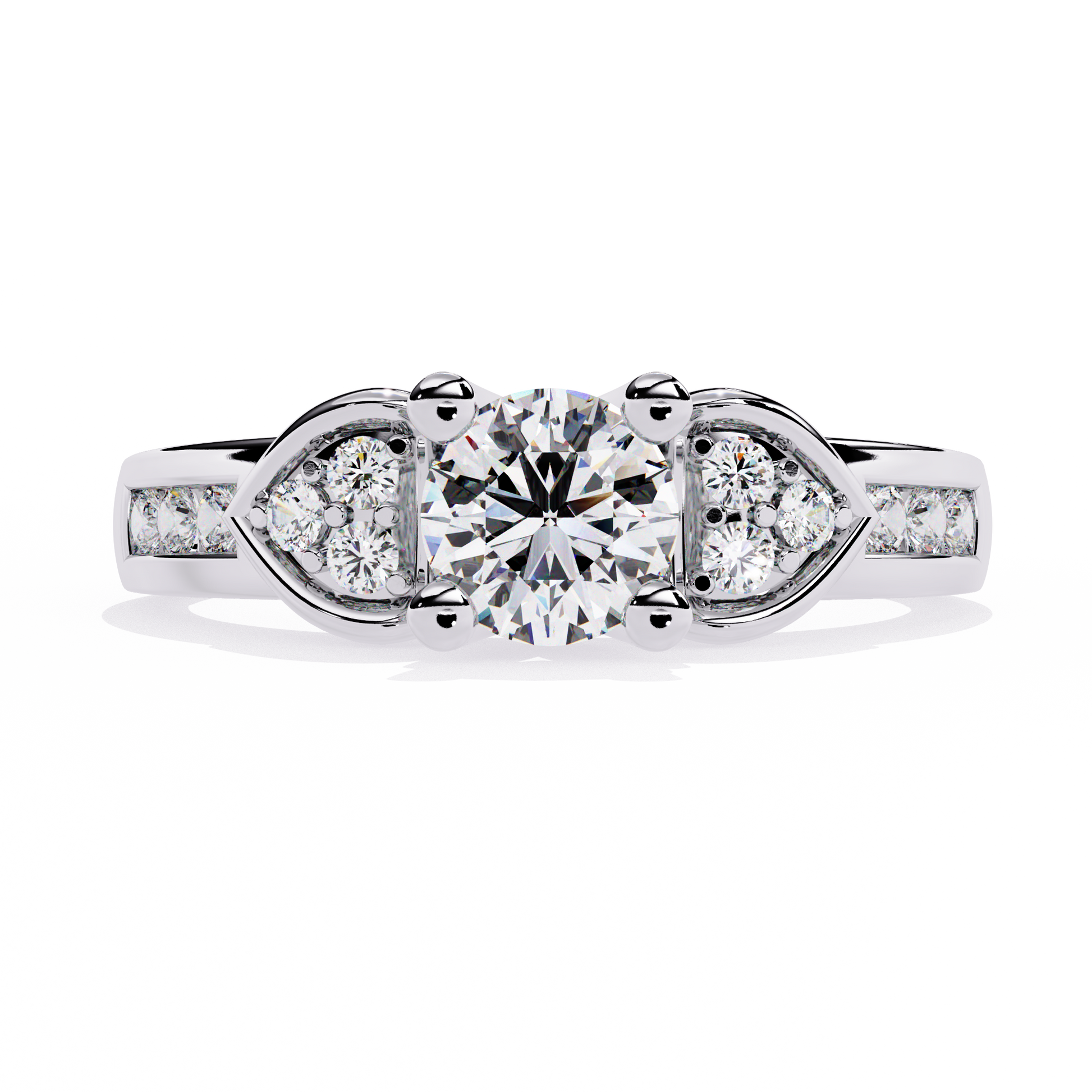 0.47+0.19 Ct round lab-grown diamond ring with dual-diamond setting