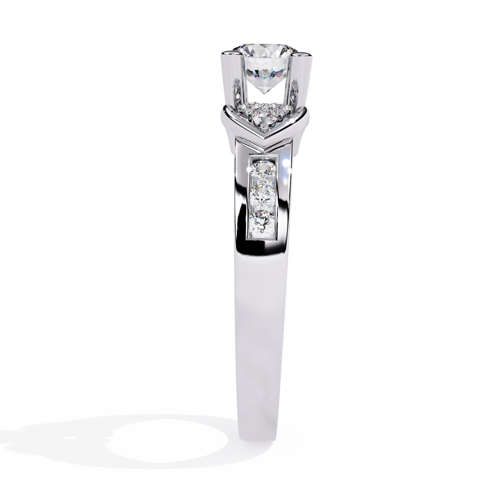 0.47+0.19 Ct round lab-grown diamond ring with dual-diamond setting