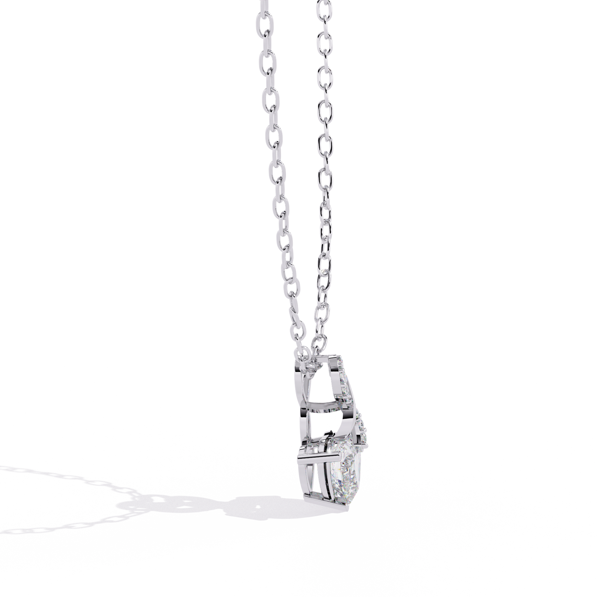 Infinity Heart Solitaire Lab Grown Diamond Pendant in Gold – Heart & Round Cut Diamonds