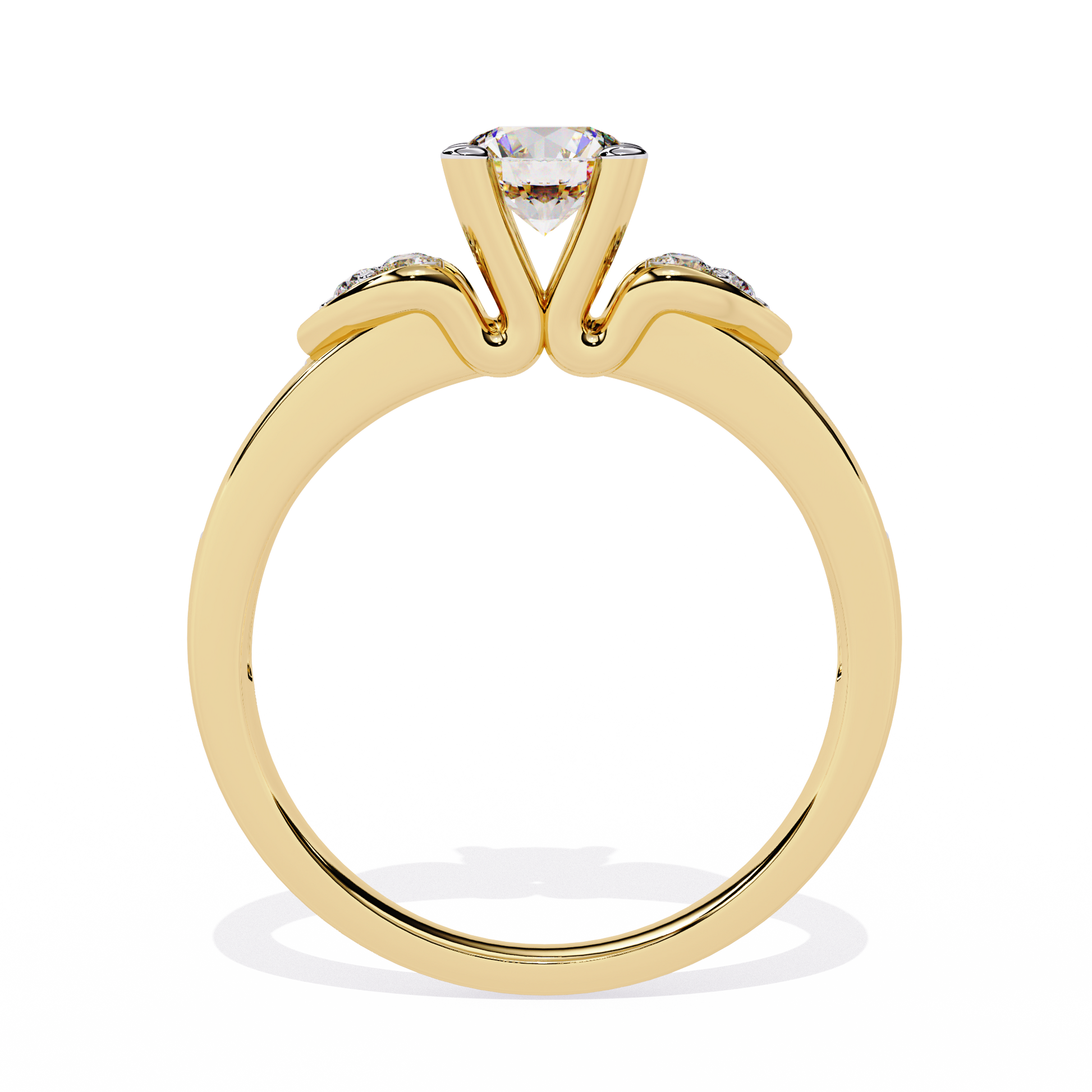 0.47+0.19 Ct round lab-grown diamond ring with dual-diamond setting
