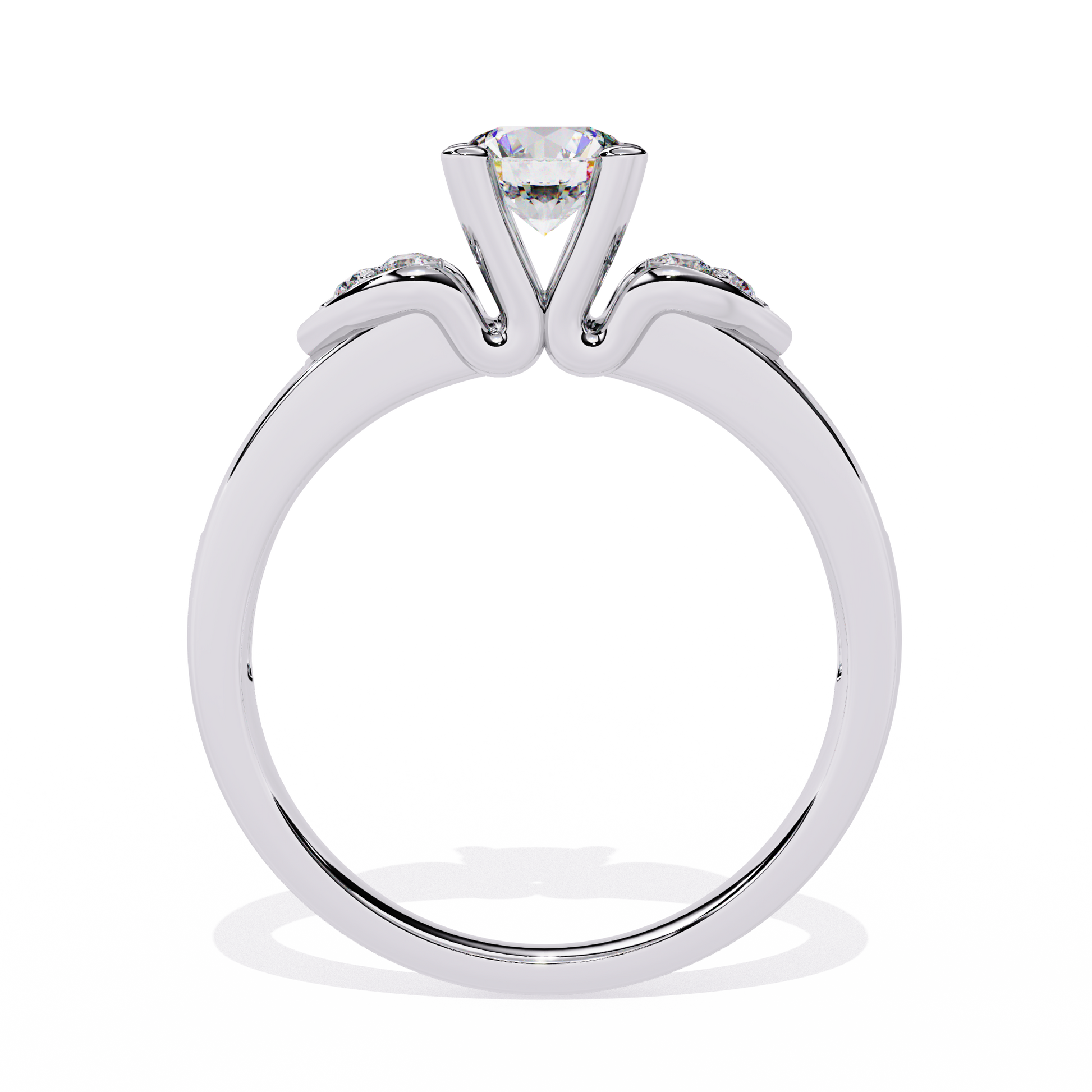 0.47+0.19 Ct round lab-grown diamond ring with dual-diamond setting
