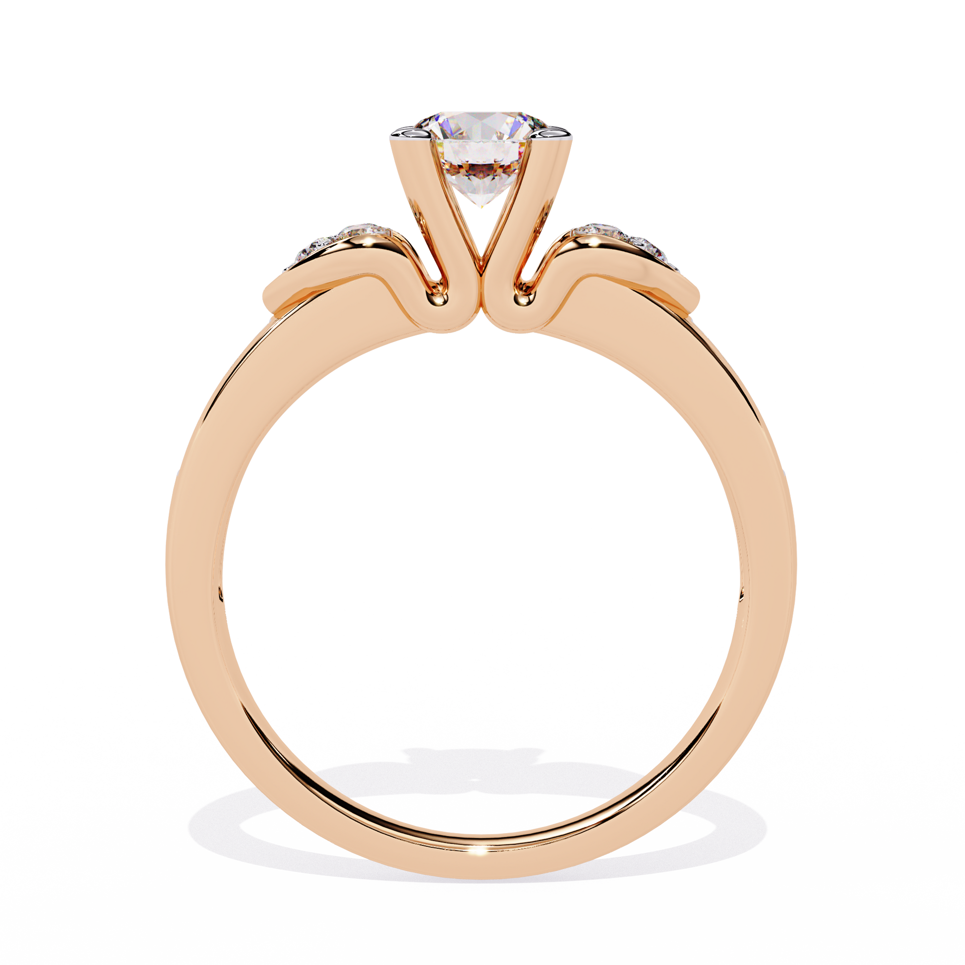 0.47+0.19 Ct round lab-grown diamond ring with dual-diamond setting