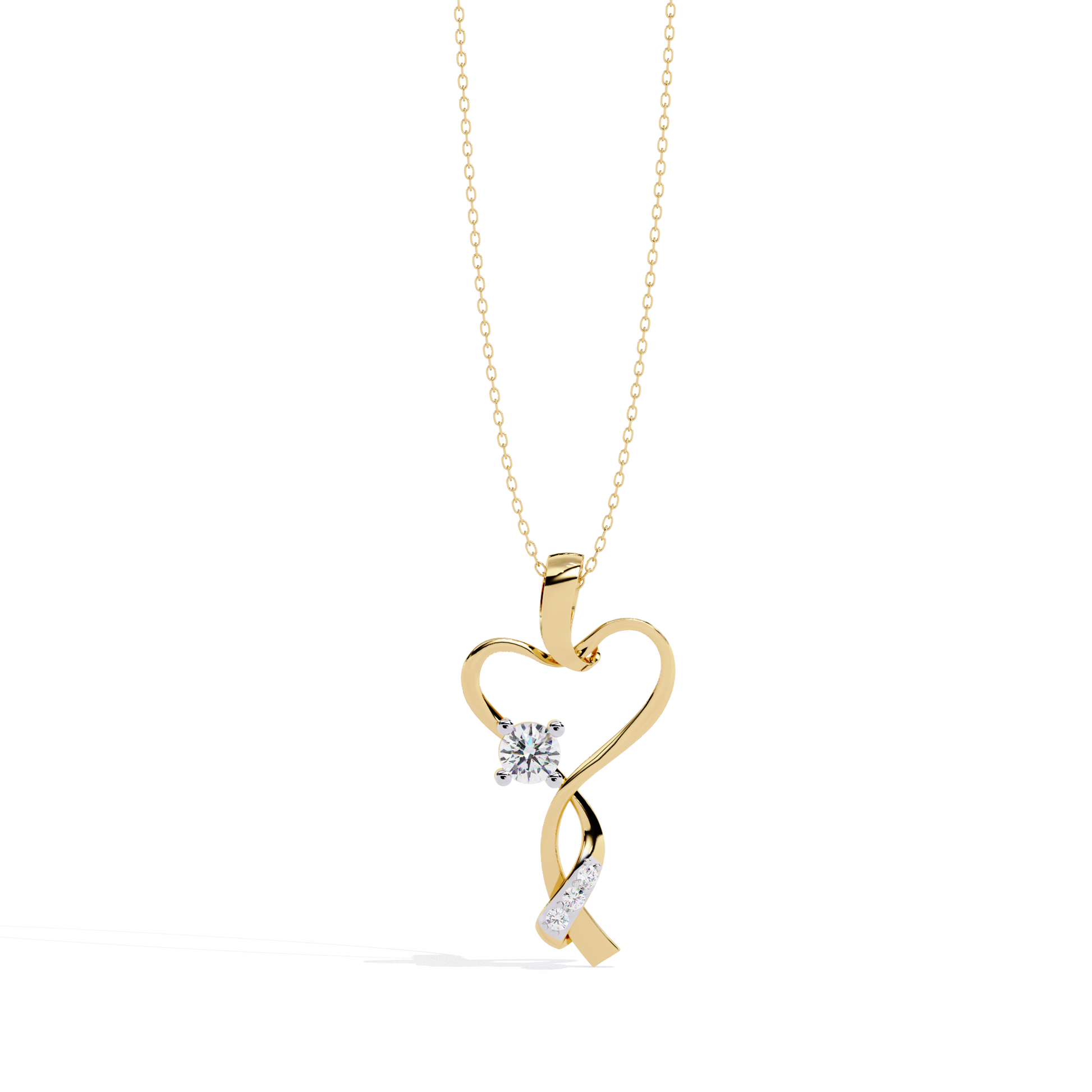 Premium Round Diamond Pendant – Brilliant Round Cut Diamonds in Gold