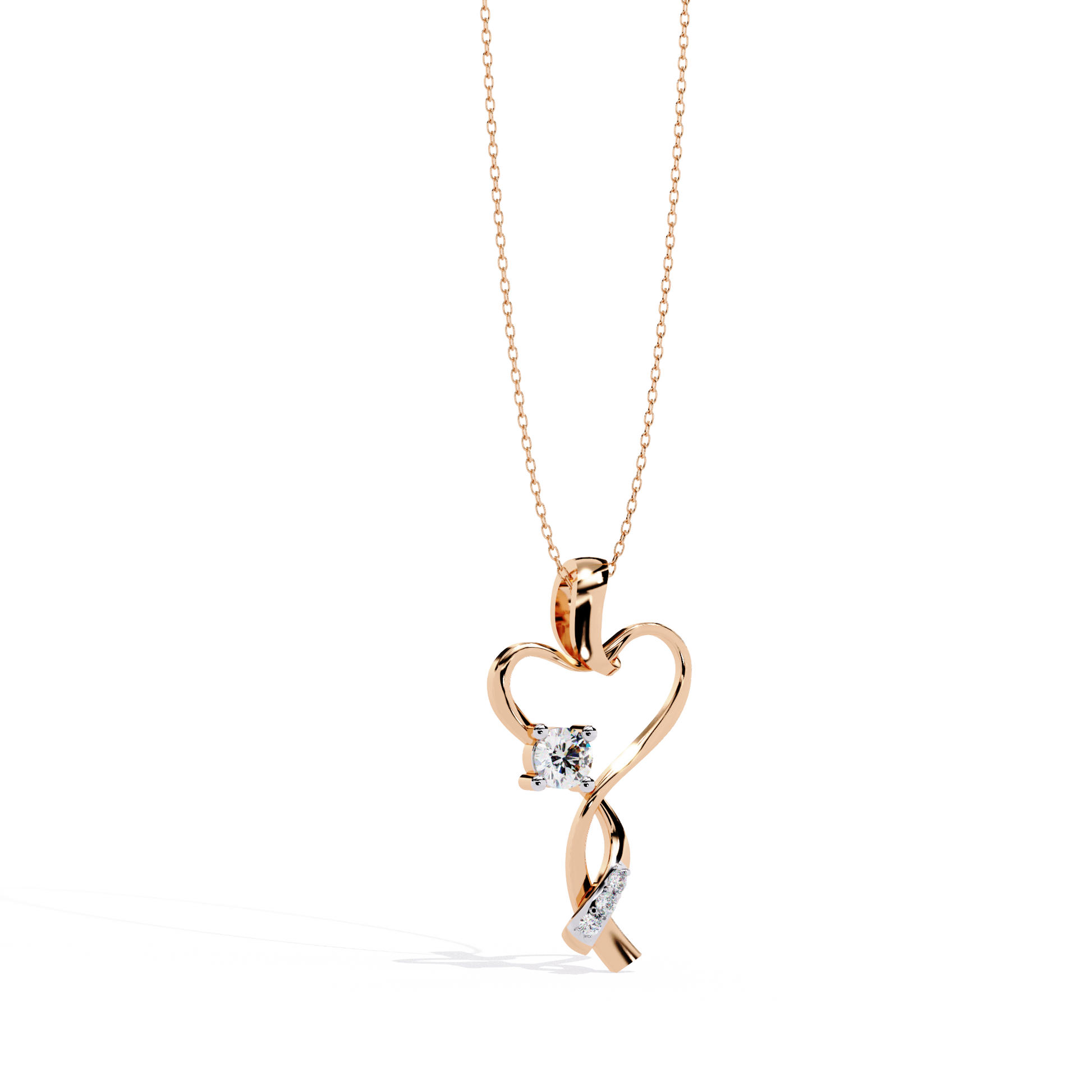 Premium Round Diamond Pendant – Brilliant Round Cut Diamonds in Gold