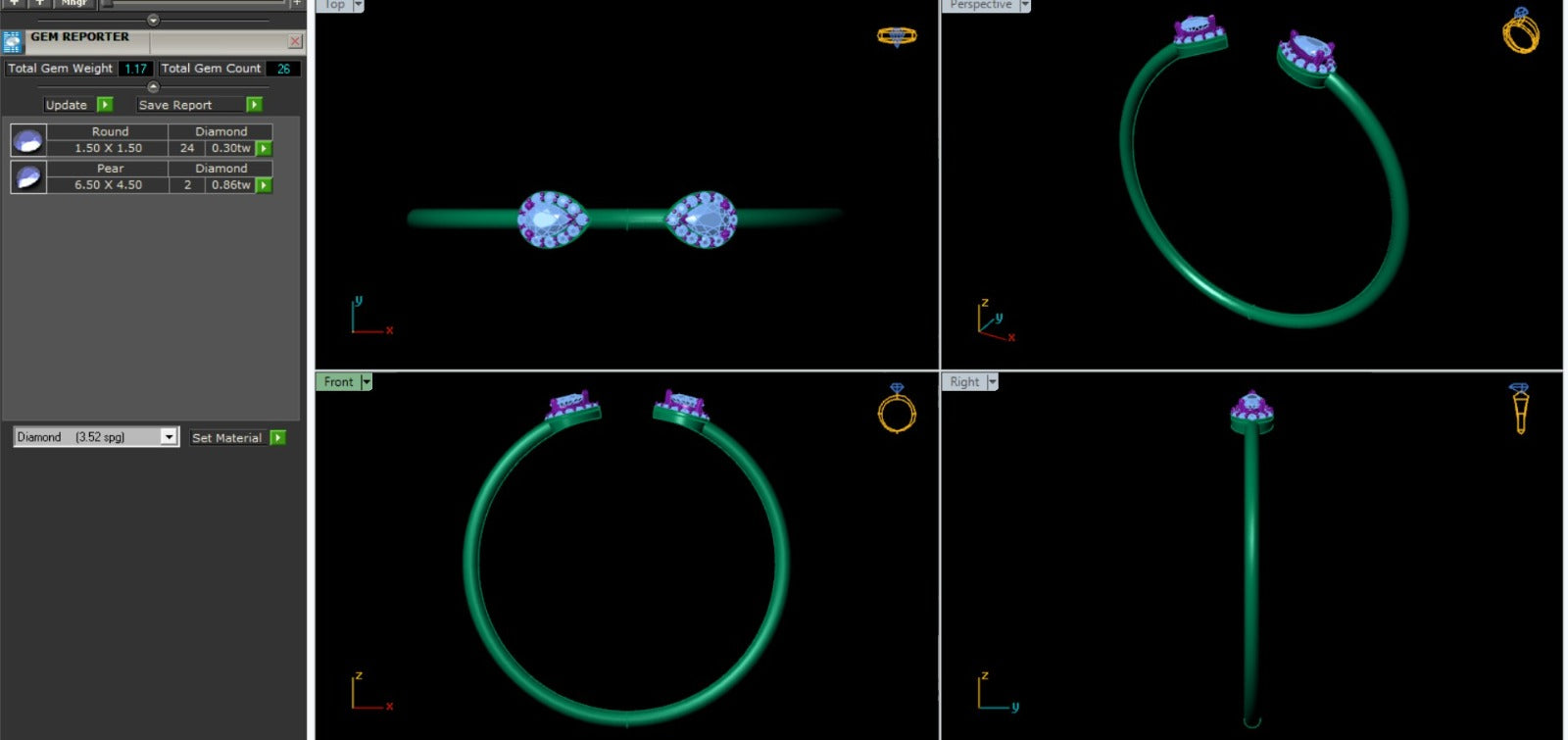 Premium Round + Pear Diamond Bracelet – Elegant Diamond-Studded Gold Bracelet