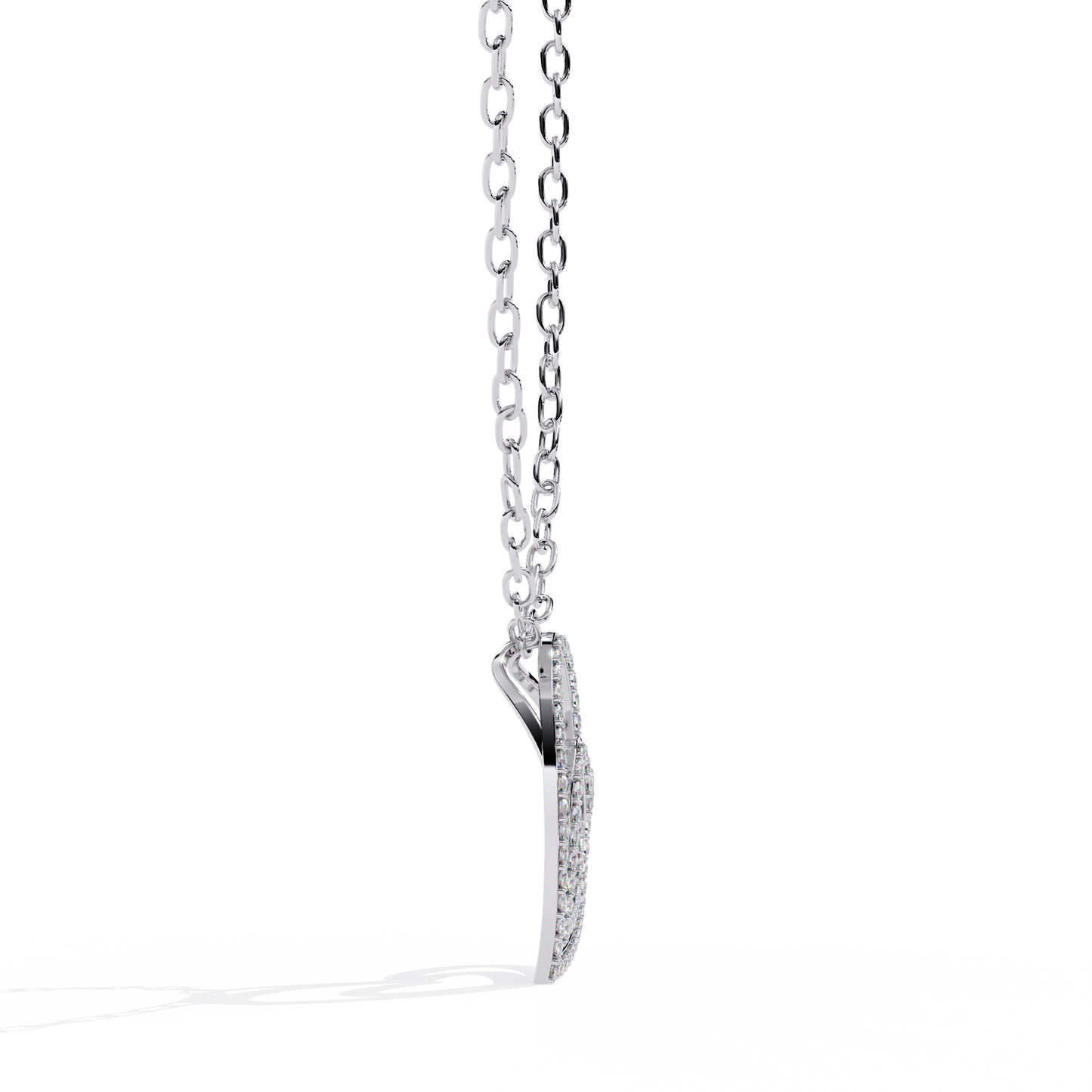 Elegant Open Double Heart Lab Grown Diamond Pendant