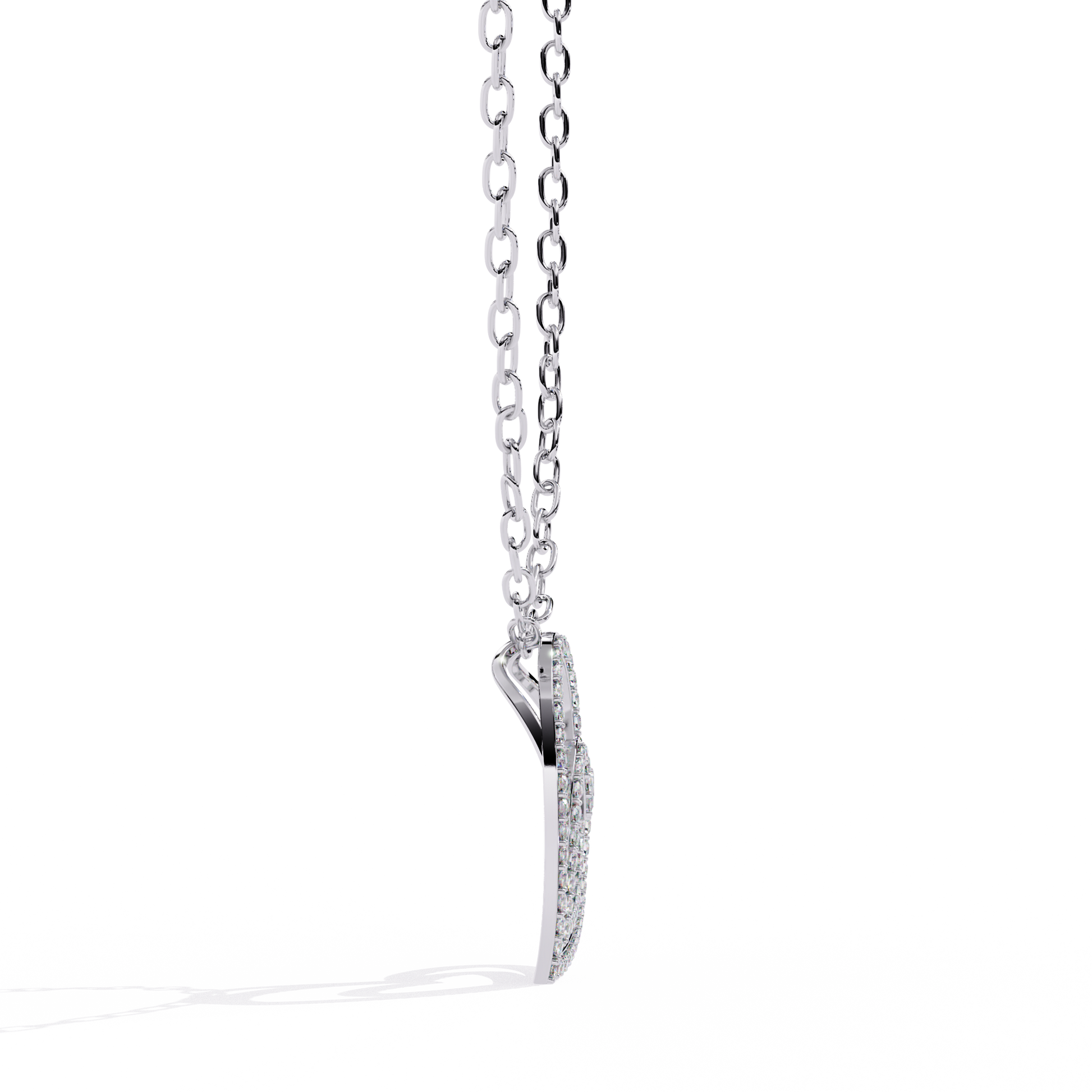 Elegant Open Double Heart Lab Grown Diamond Pendant