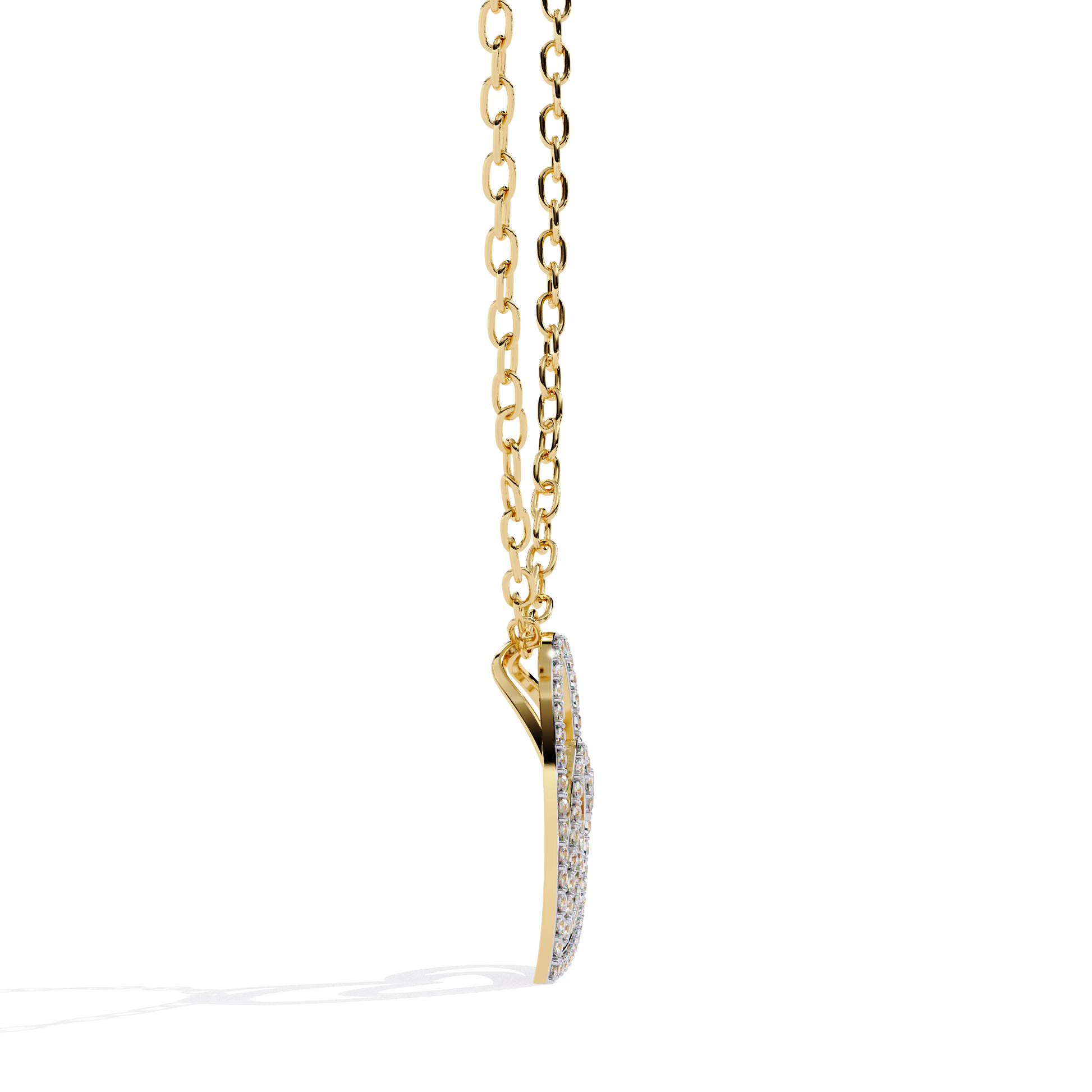 Elegant Open Double Heart Lab Grown Diamond Pendant