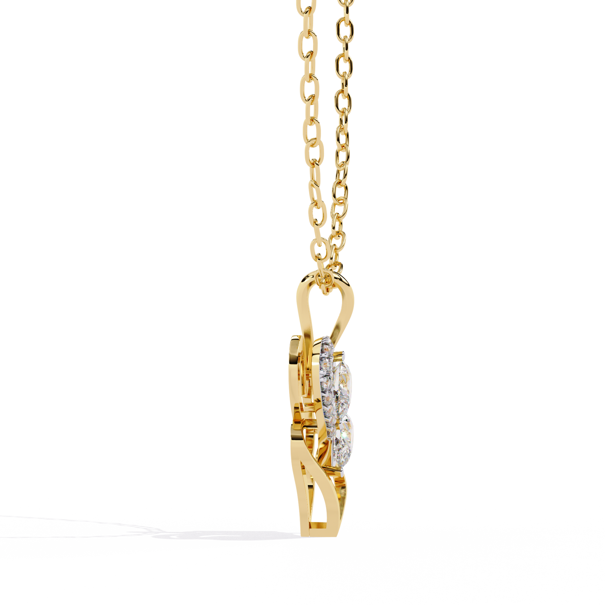 Twin Heart Pear Cut Lab Grown Diamond Pendant – Pear Cut + Round Cut Diamonds