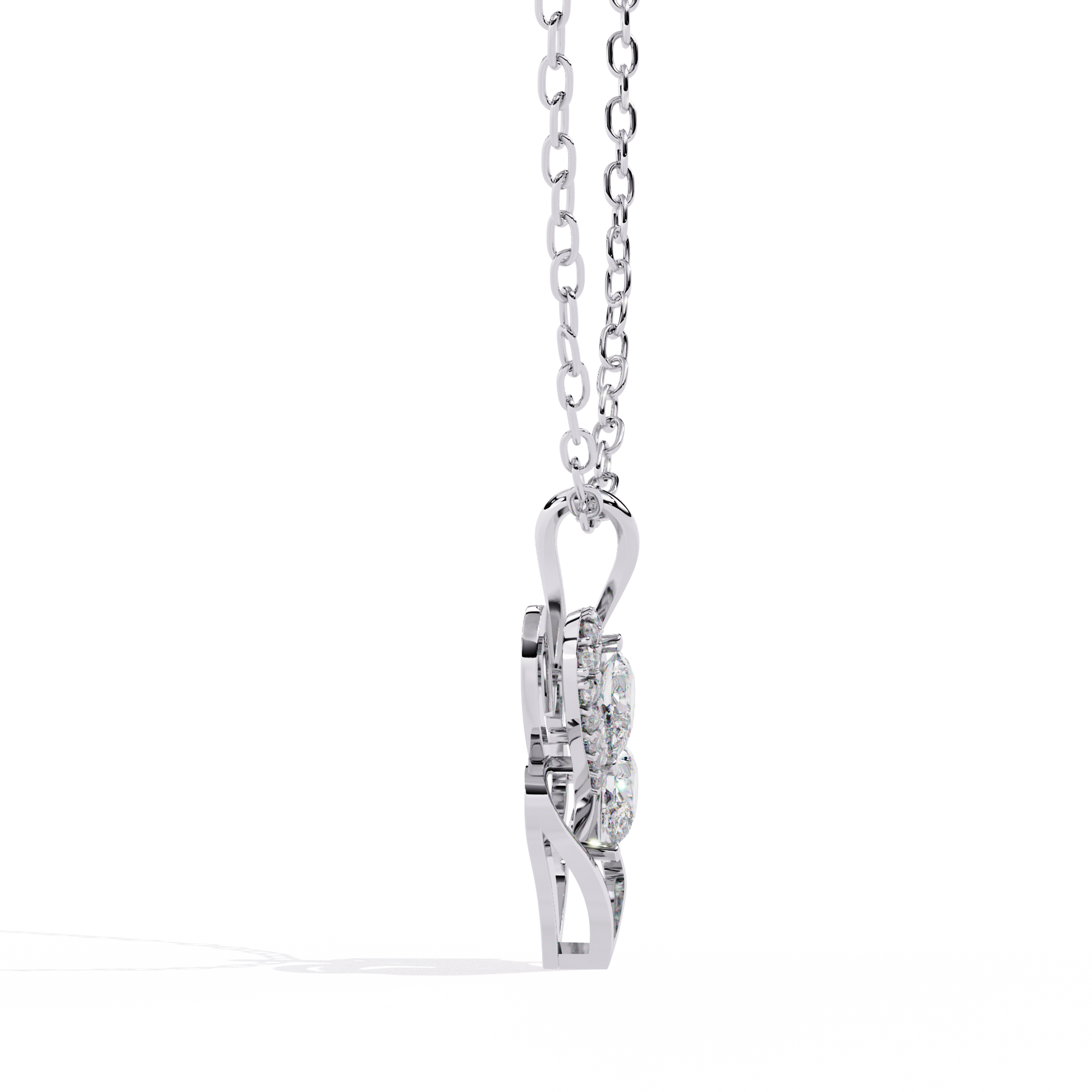 Twin Heart Pear Cut Lab Grown Diamond Pendant – Pear Cut + Round Cut Diamonds