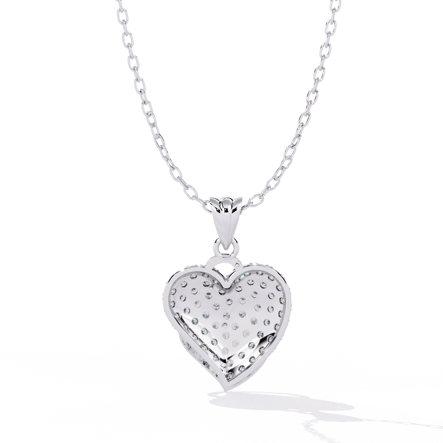Lab Grown Diamond Heart Pendant – Round Cut Diamonds in Gold