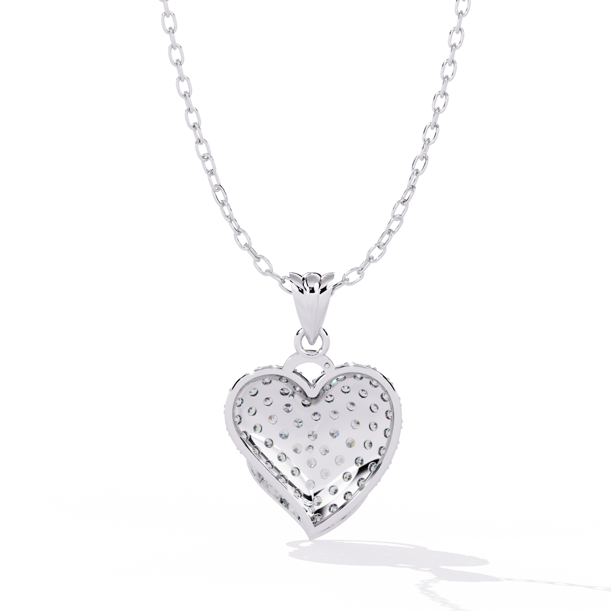 Lab Grown Diamond Heart Pendant – Round Cut Diamonds in Gold