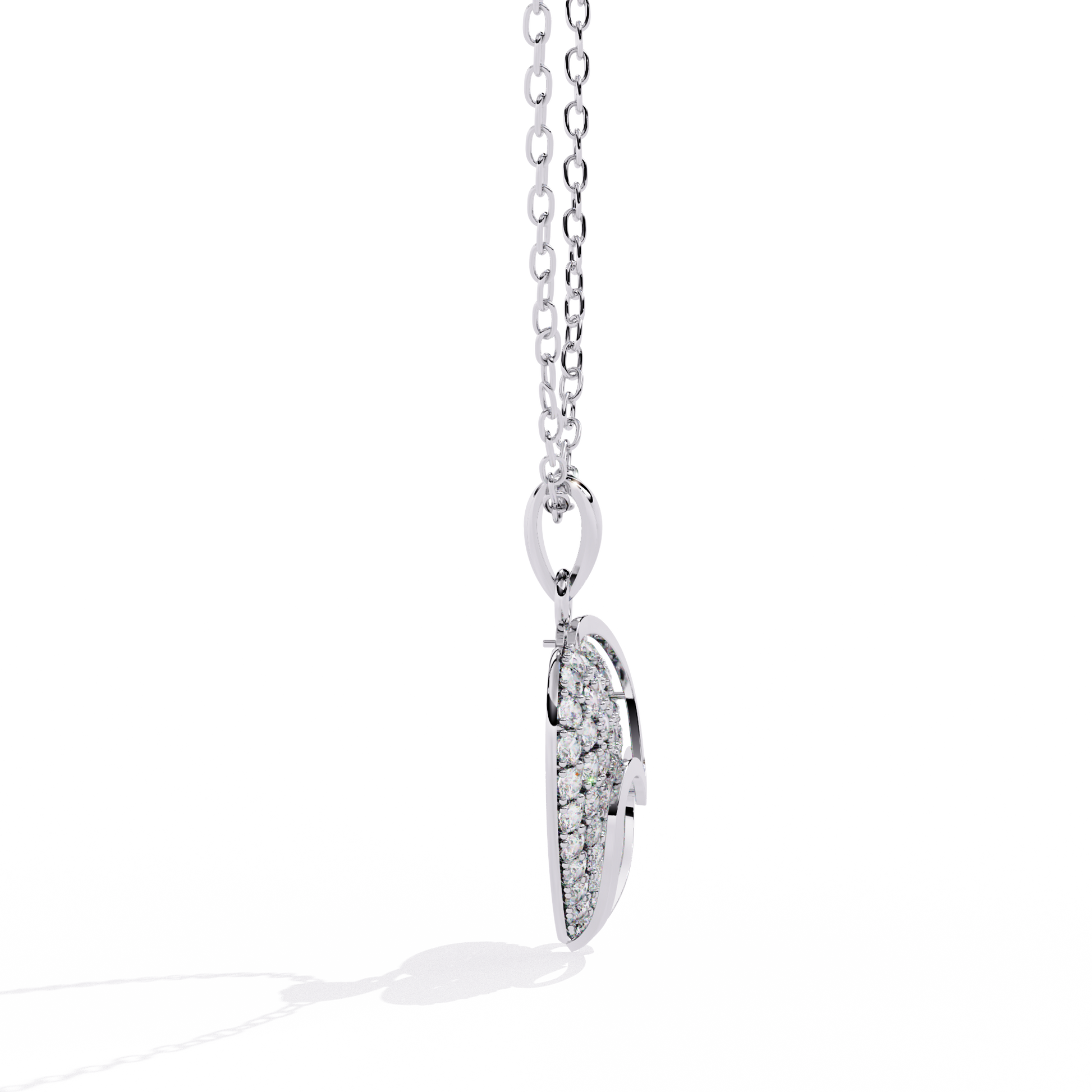 Lab Grown Diamond Heart Pendant – Round Cut Diamonds in Gold