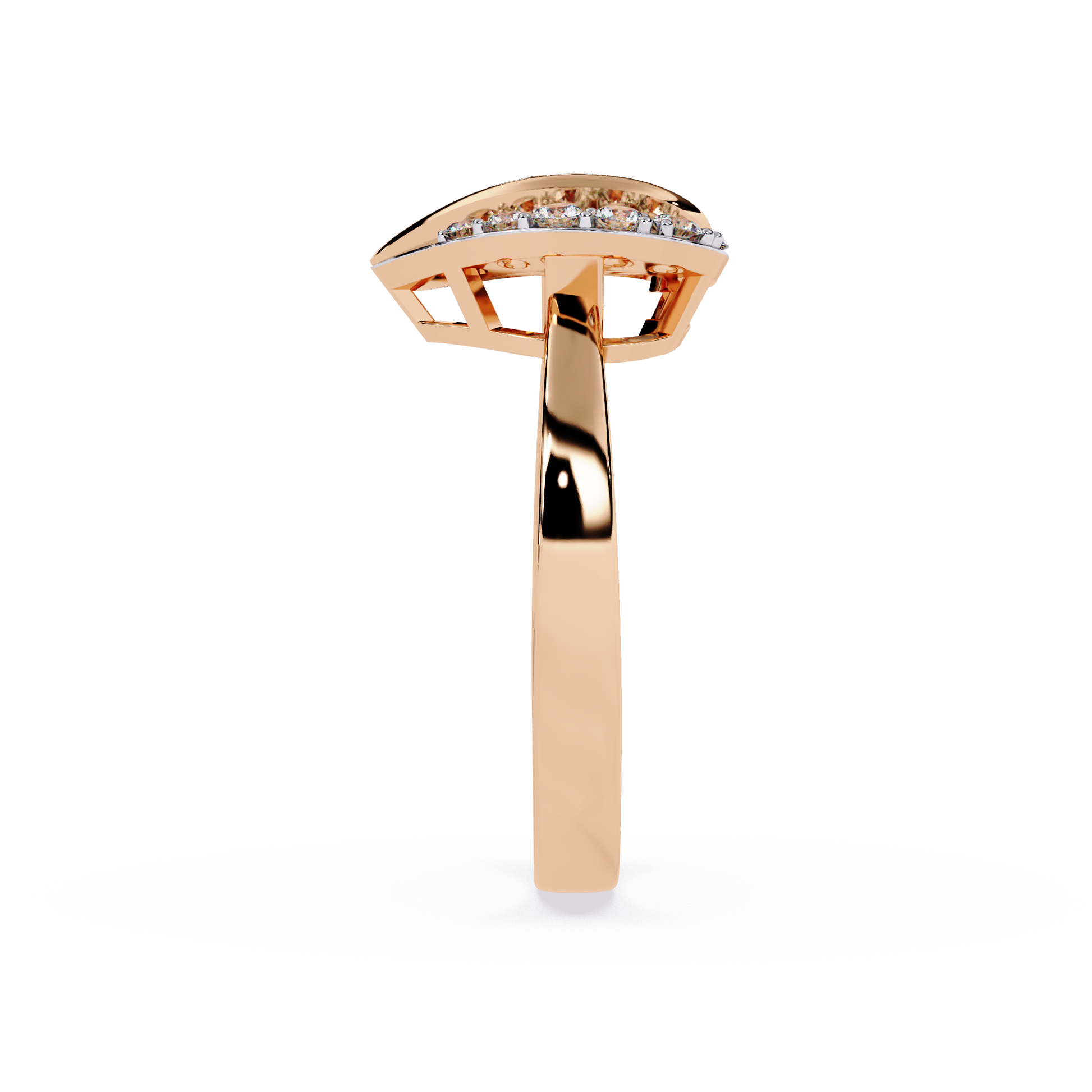 Dual tone Heart Shaped Lab-Grown Diamond Ring in 18K White Gold