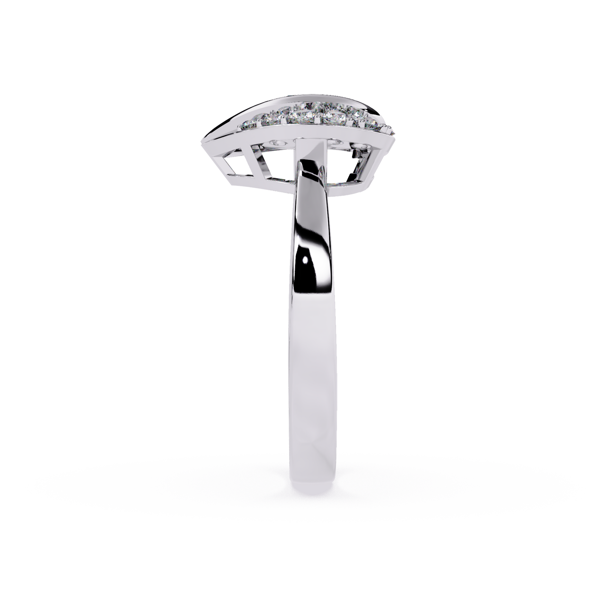 Dual tone Heart Shaped Lab-Grown Diamond Ring in 18K White Gold