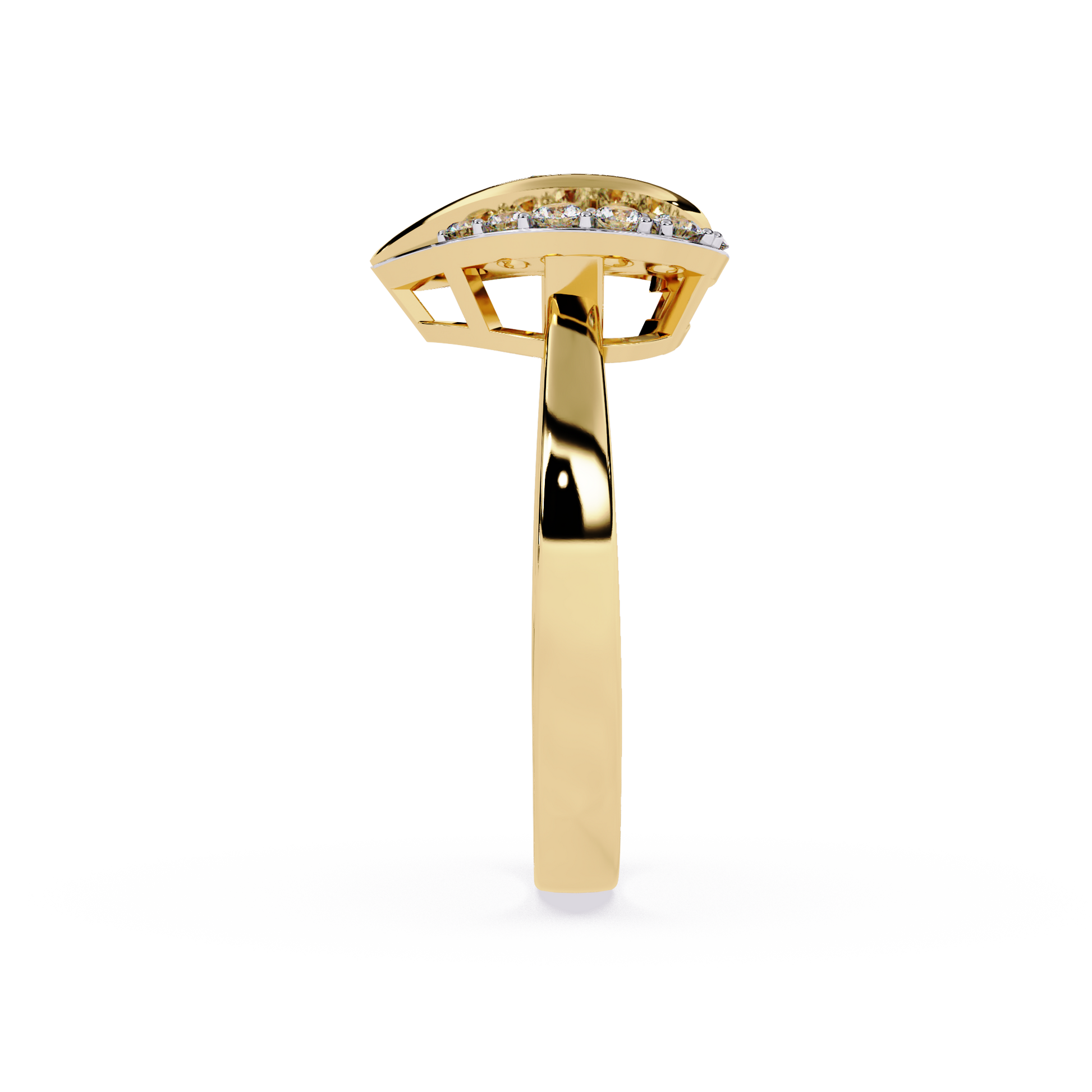 Dual tone Heart Shaped Lab-Grown Diamond Ring in 18K White Gold