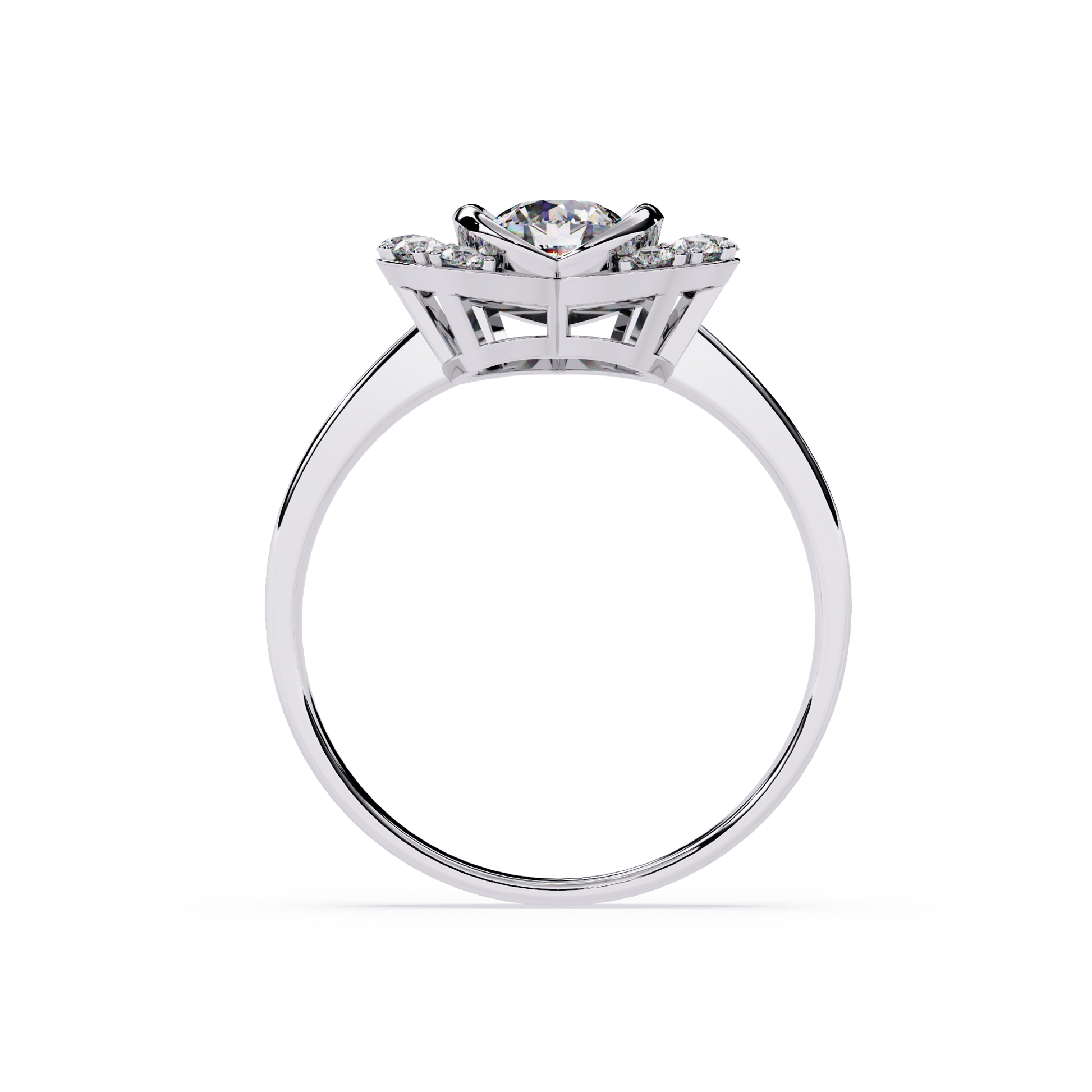 Dual tone Heart Shaped Lab-Grown Diamond Ring in 18K White Gold
