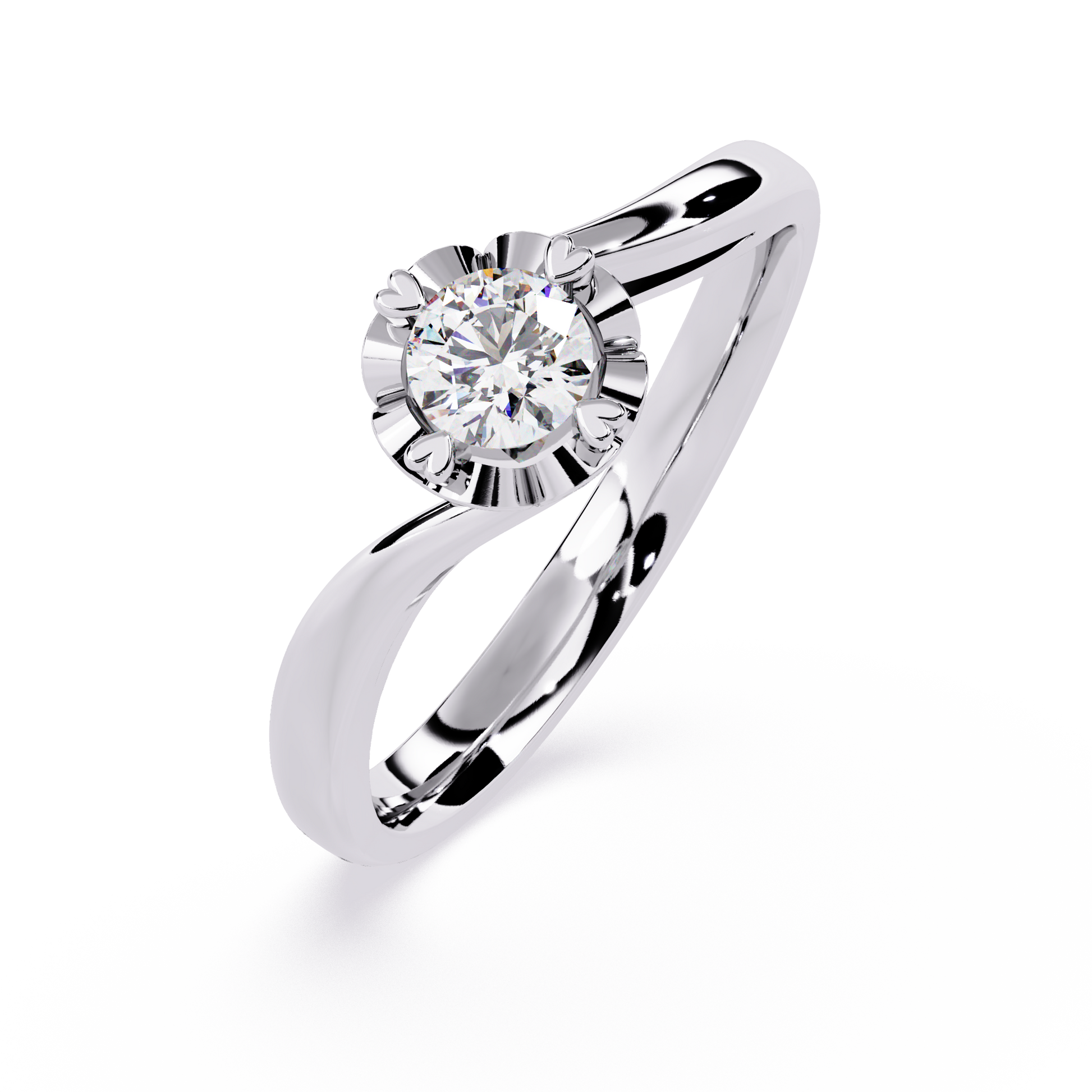 0.24 Ct round diamond ring for women – minimal and elegant