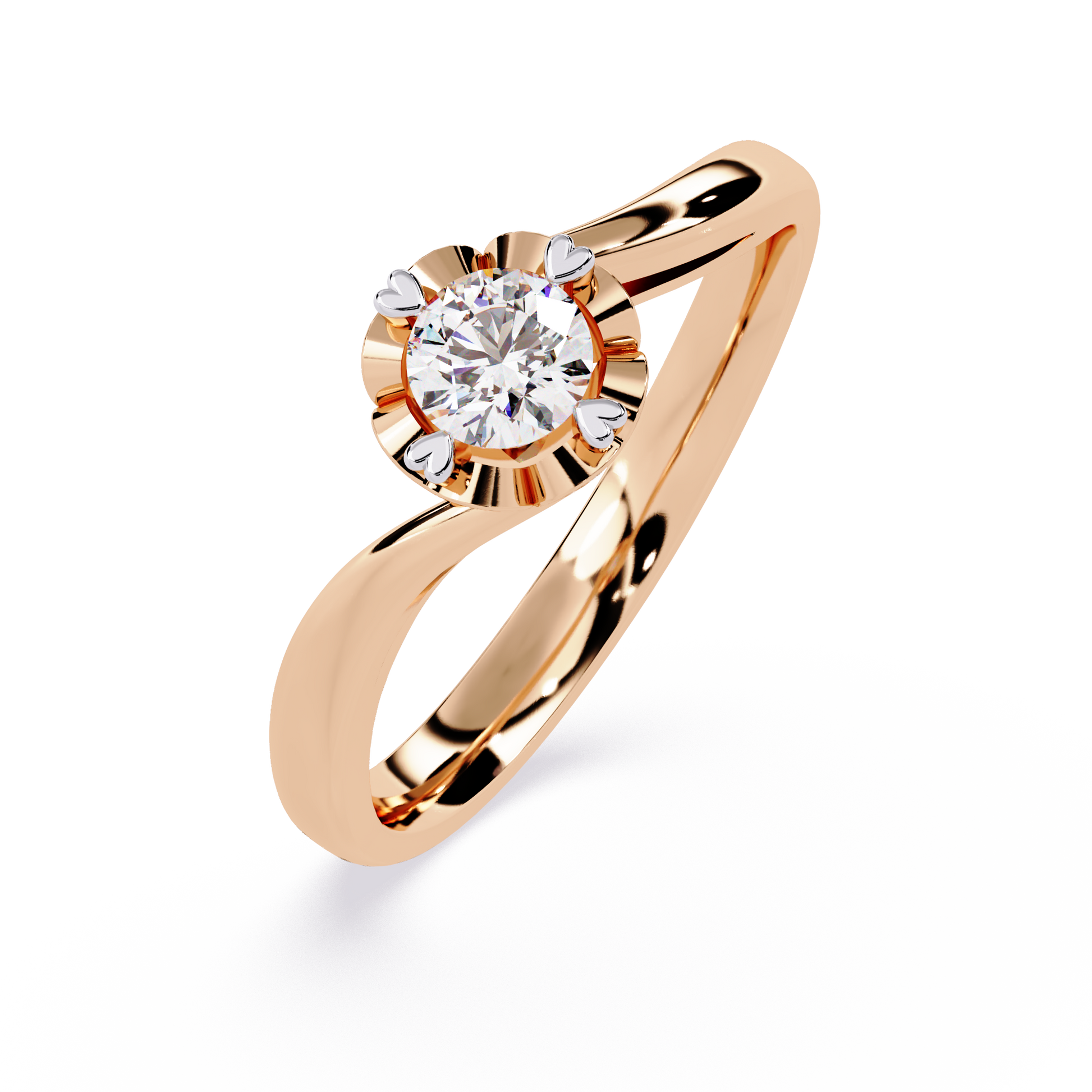 0.24 Ct round diamond ring for women – minimal and elegant