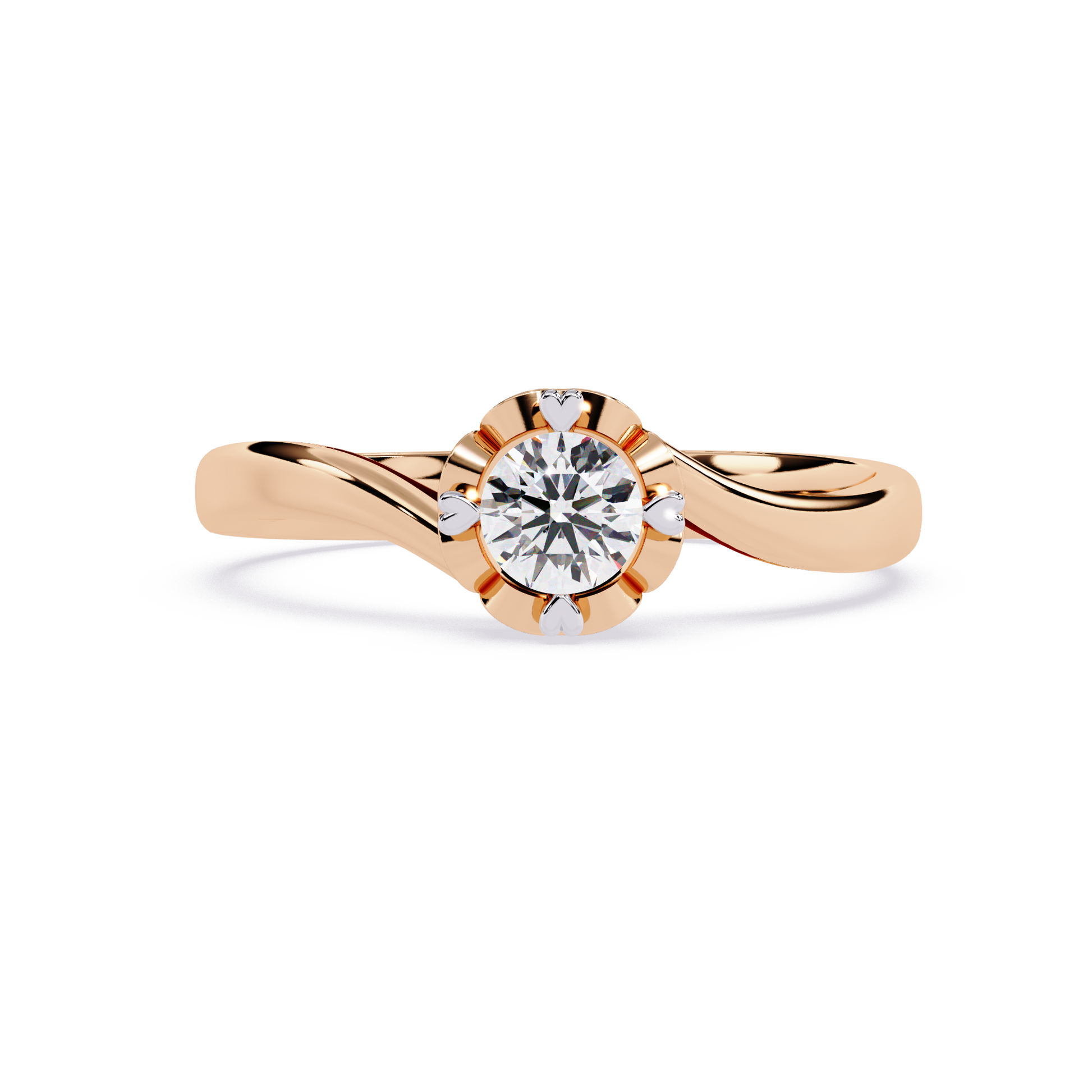 0.24 Ct round diamond ring for women – minimal and elegant