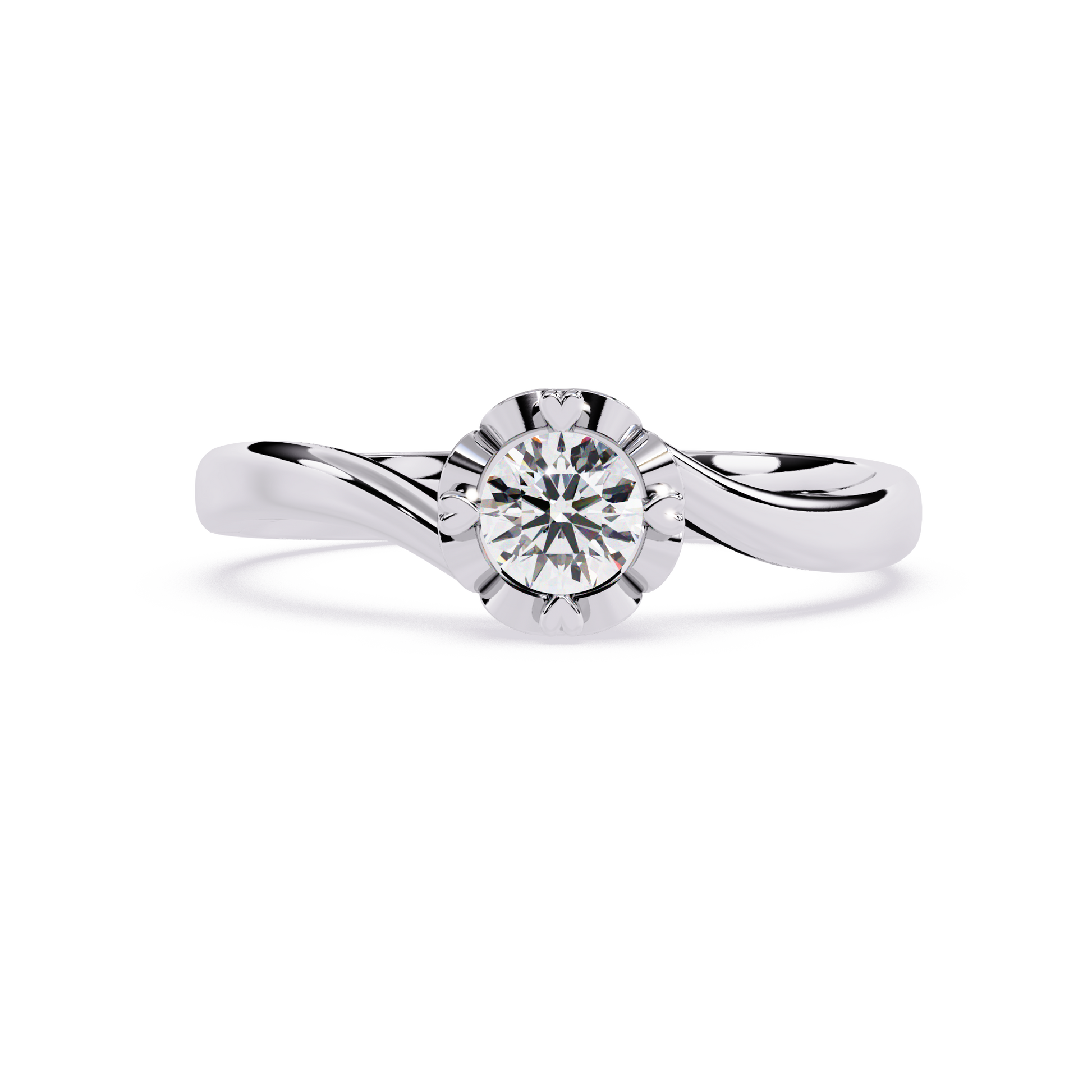 0.24 Ct round diamond ring for women – minimal and elegant