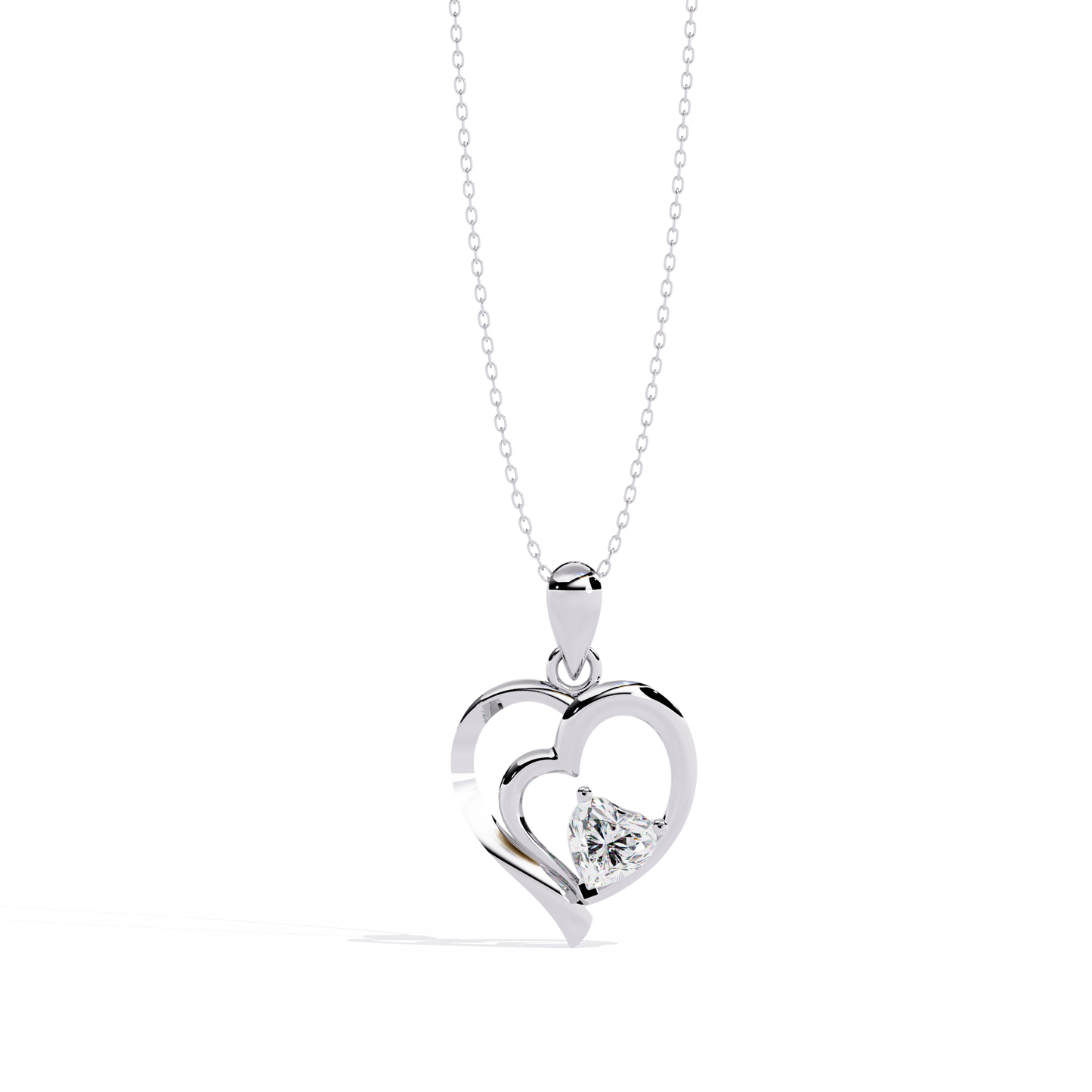 Premium Diamond Pendant – Heart Radiant Cut Diamond in Gold