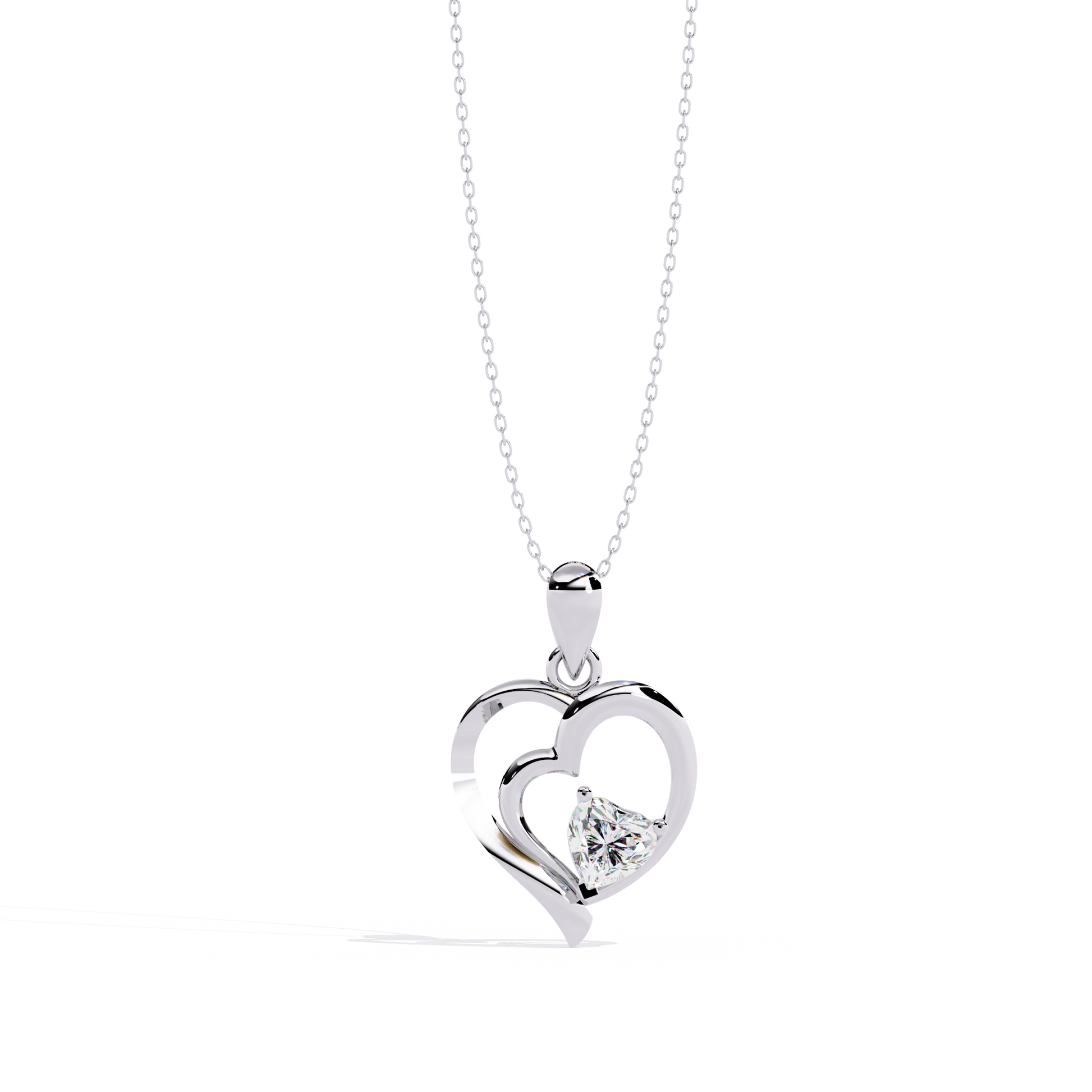Premium Diamond Pendant – Heart Radiant Cut Diamond in Gold