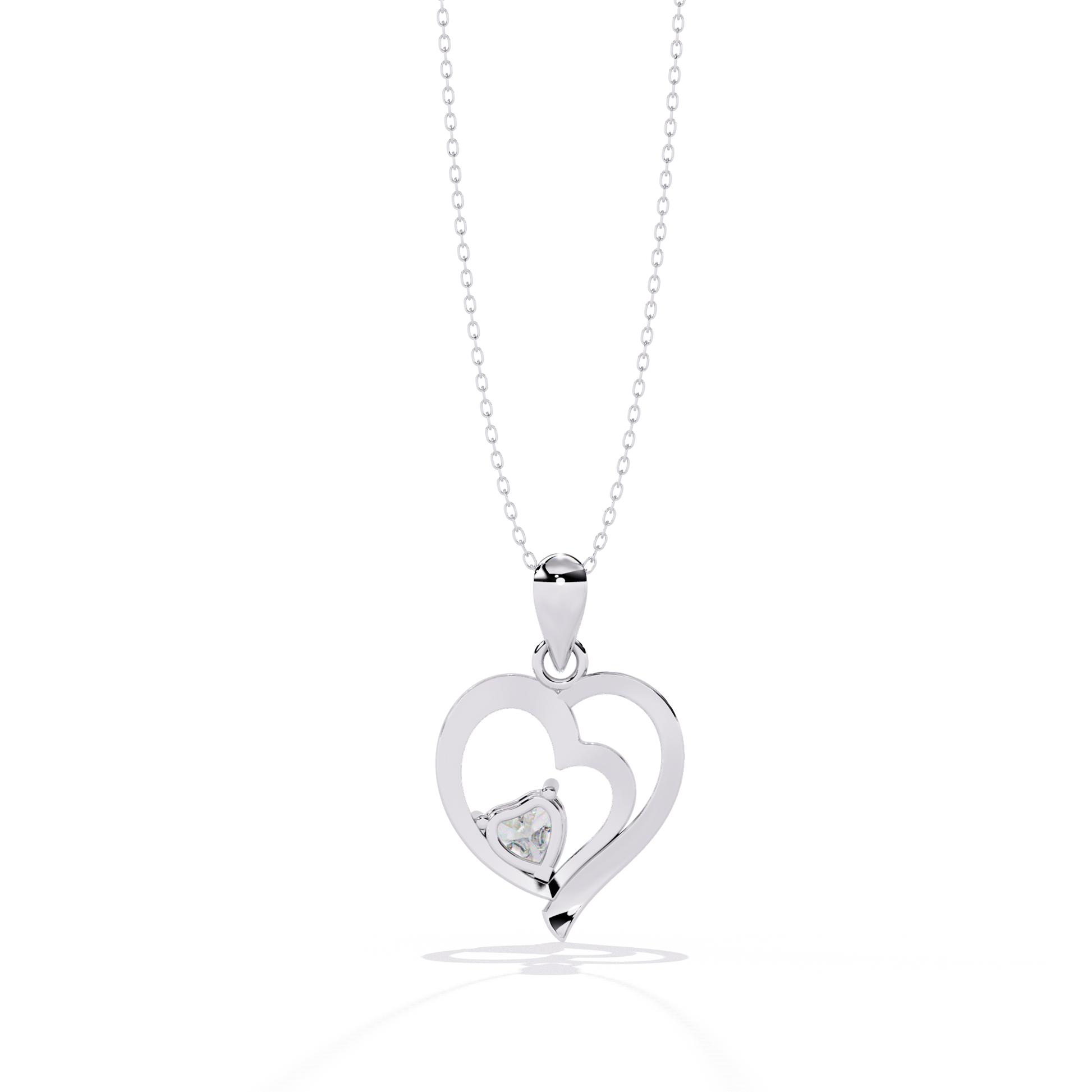 Premium Diamond Pendant – Heart Radiant Cut Diamond in Gold