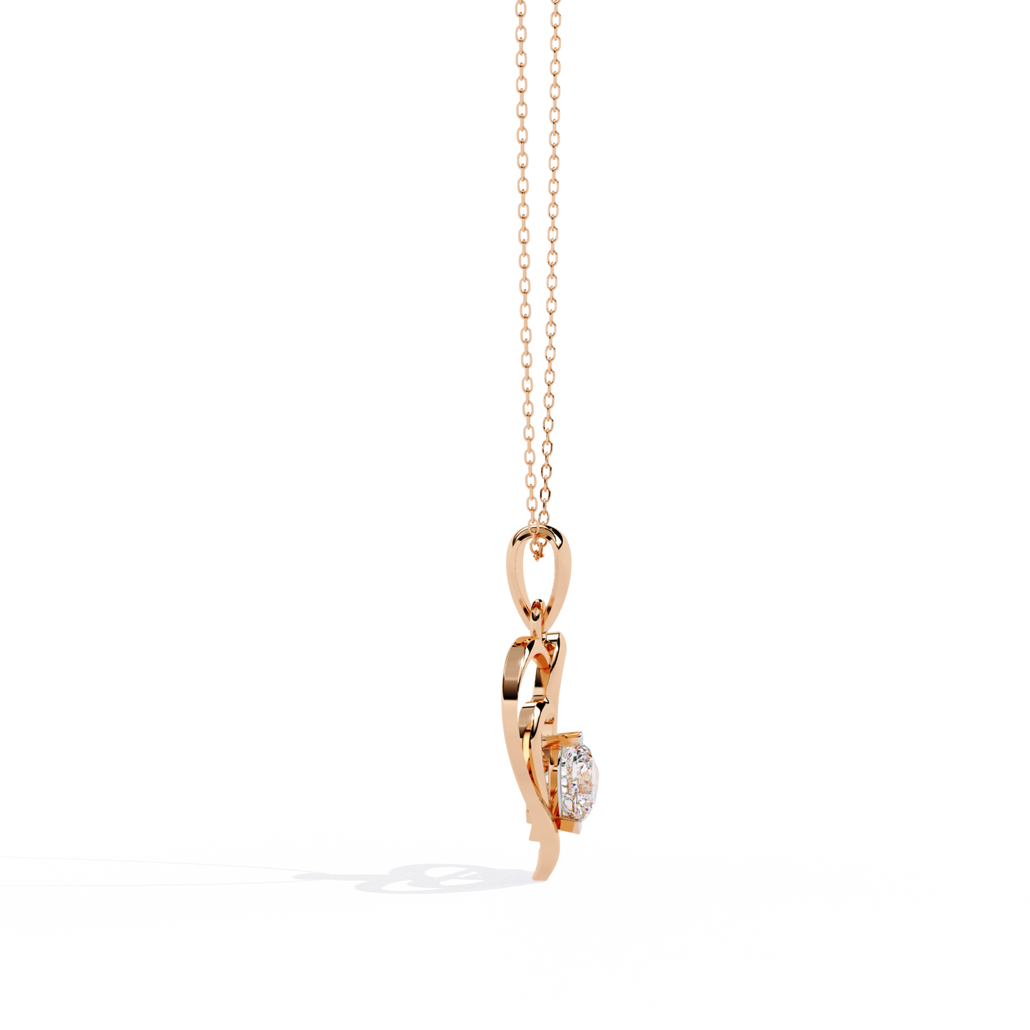 Premium Diamond Pendant – Heart Radiant Cut Diamond in Gold