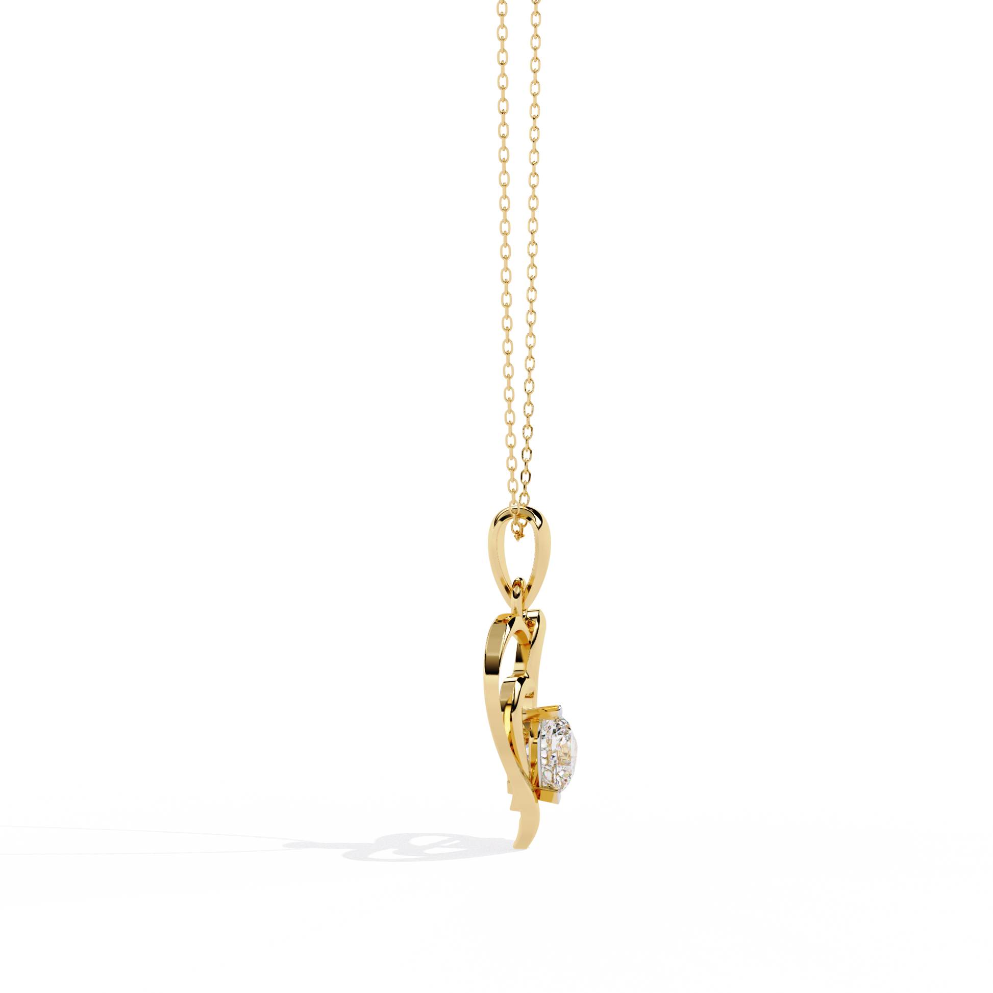 Premium Diamond Pendant – Heart Radiant Cut Diamond in Gold