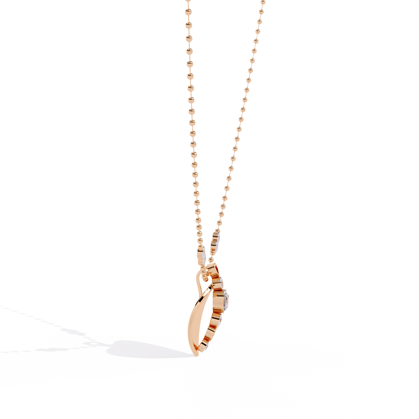 Heart Lab Grown Diamond Pendant – Heart & 0.10 Ct Round Diamonds with Gold Bail