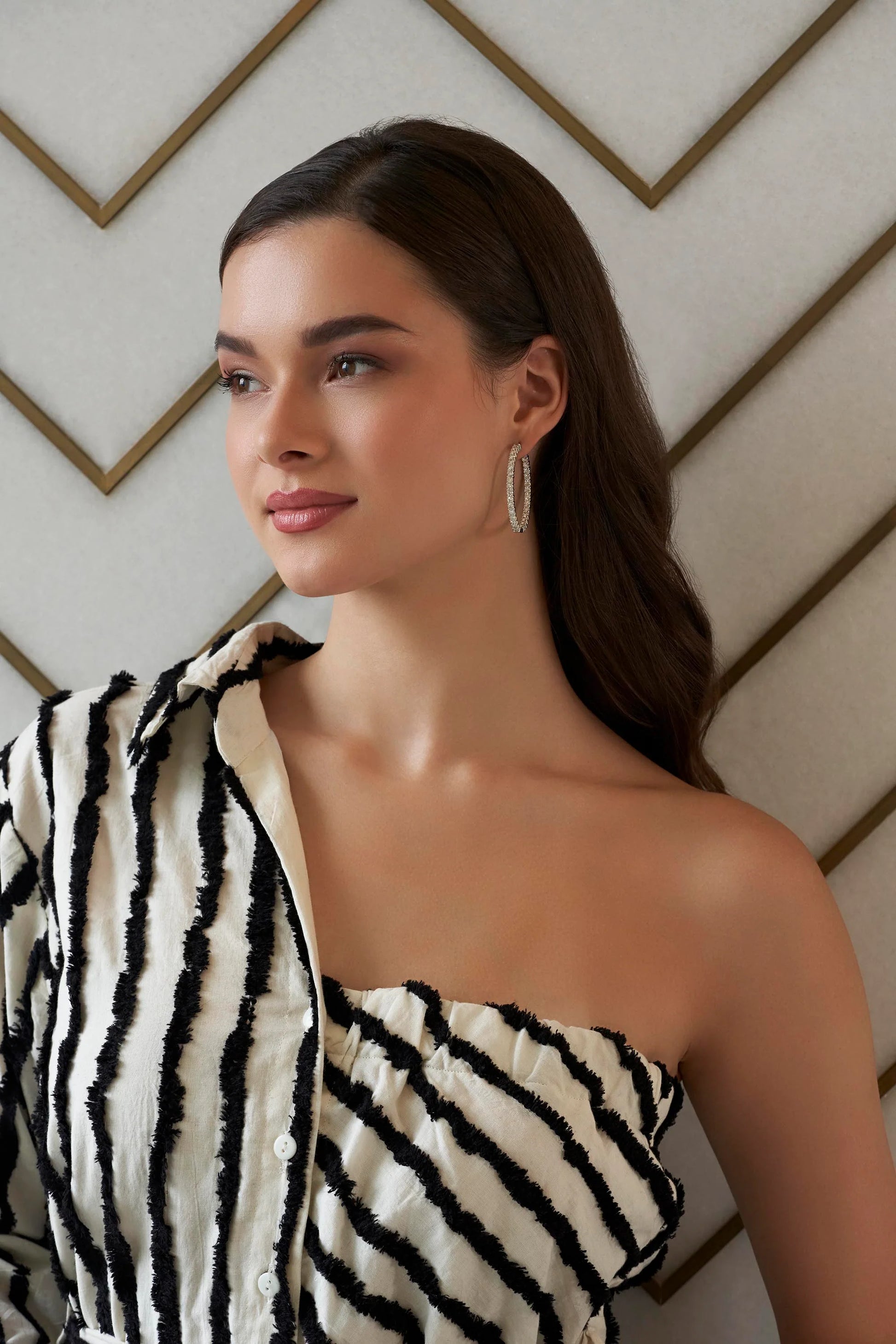 Diamond Hoops Earring