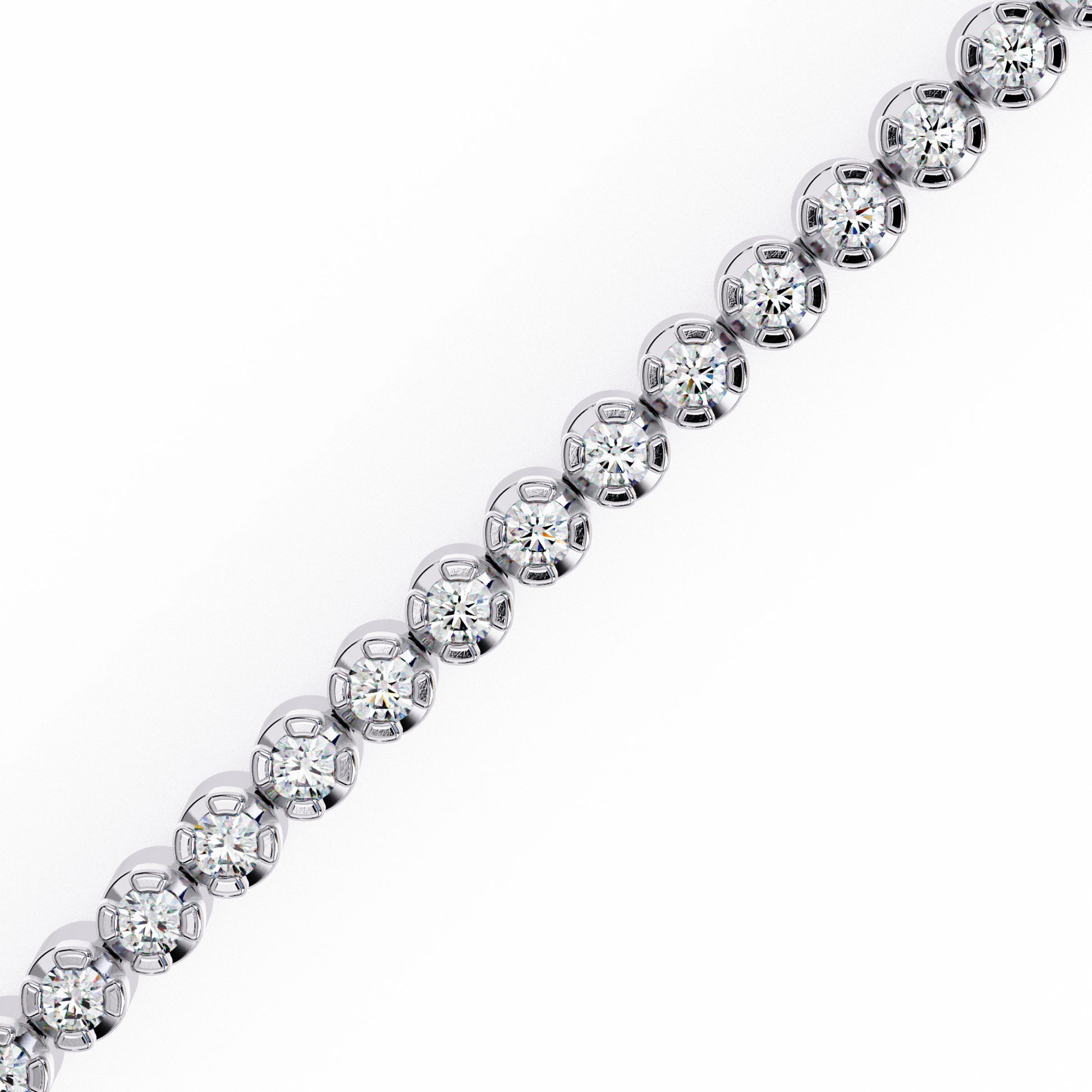 Premium Round Diamond Bracelet – Circular Shape Diamonds with Thin Golden Borders in Gold