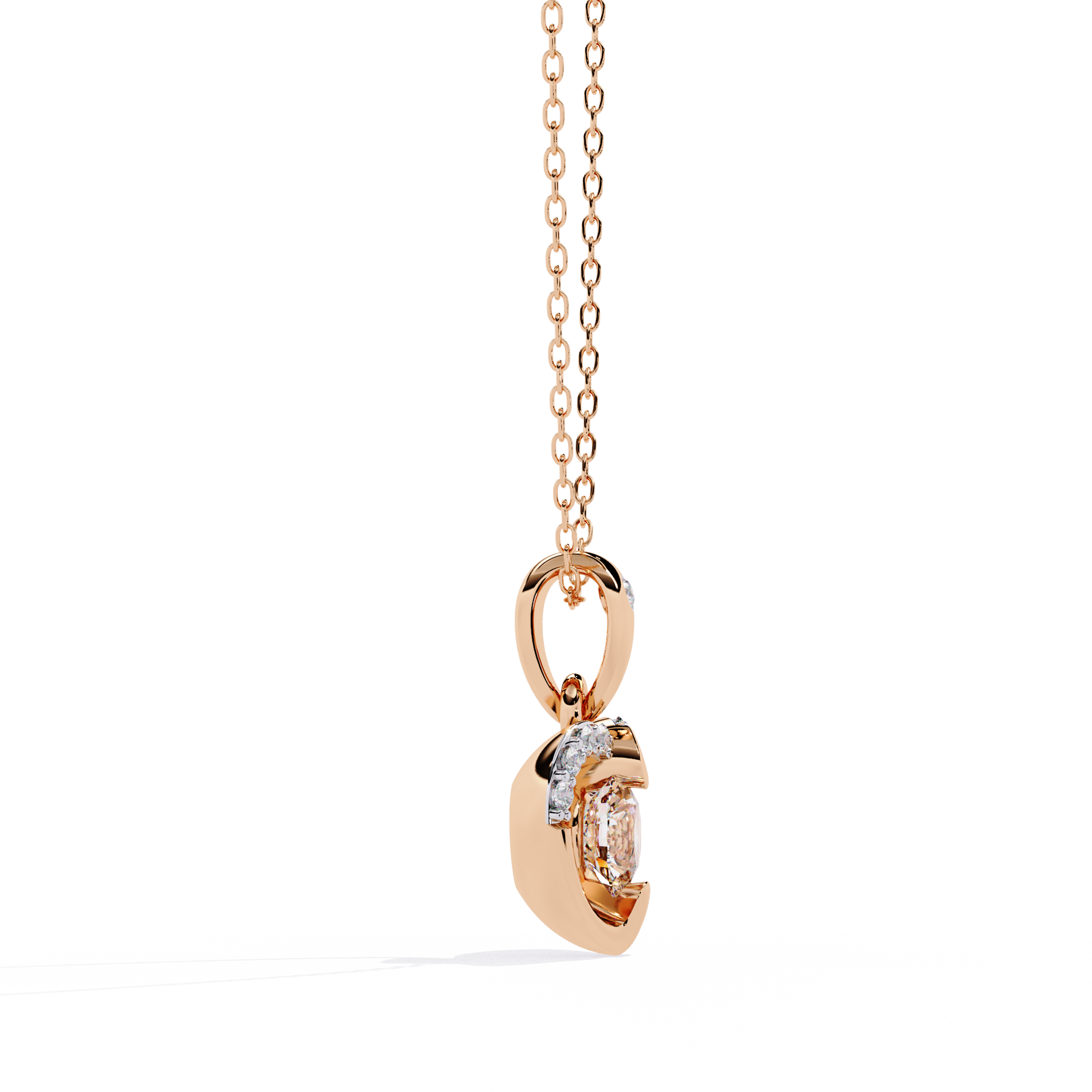 Premium Round Diamond Pendant – Brilliant Round Cut Diamonds in Gold