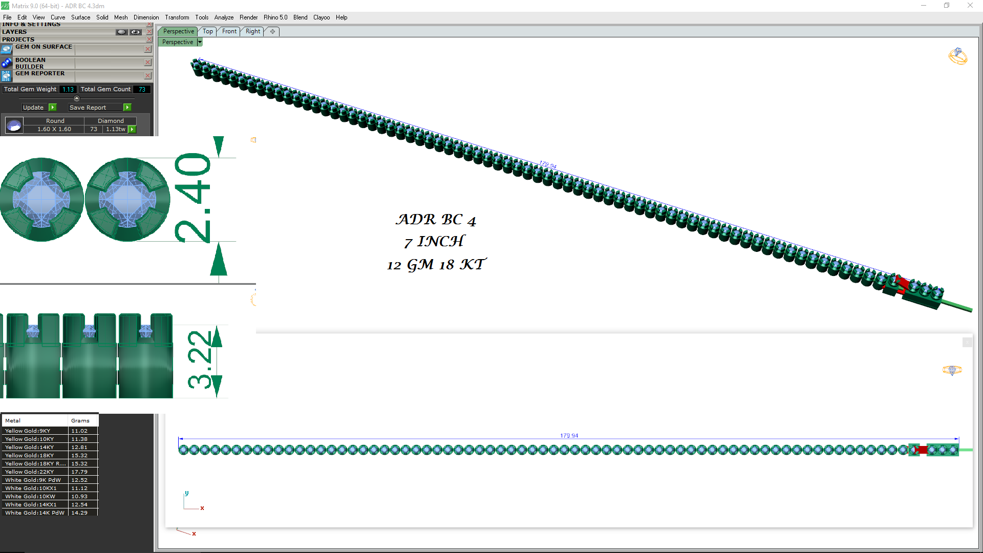 Premium Round Diamond Bracelet – Circular Shape Diamonds with Thin Golden Borders in Gold