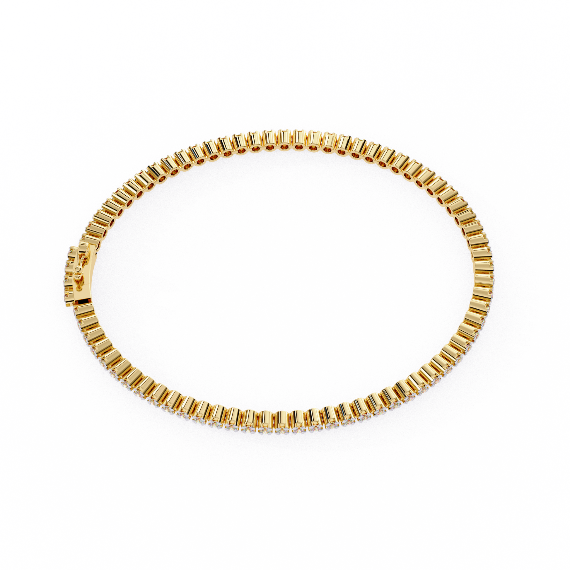 Premium Round Diamond Bracelet – Circular Shape Diamonds with Thin Golden Borders in Gold