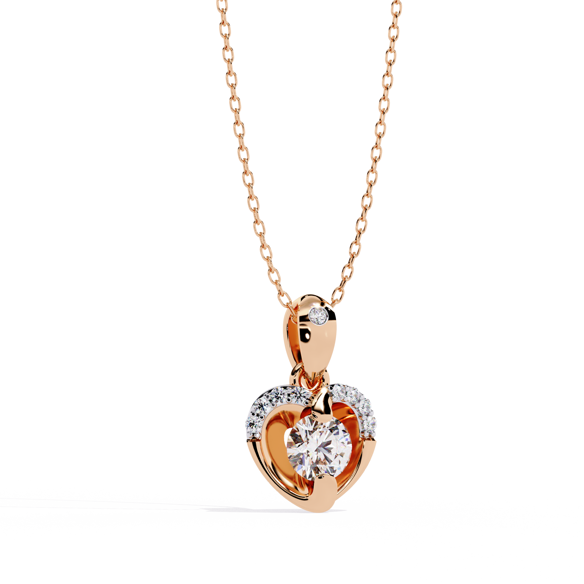 Premium Round Diamond Pendant – Brilliant Round Cut Diamonds in Gold