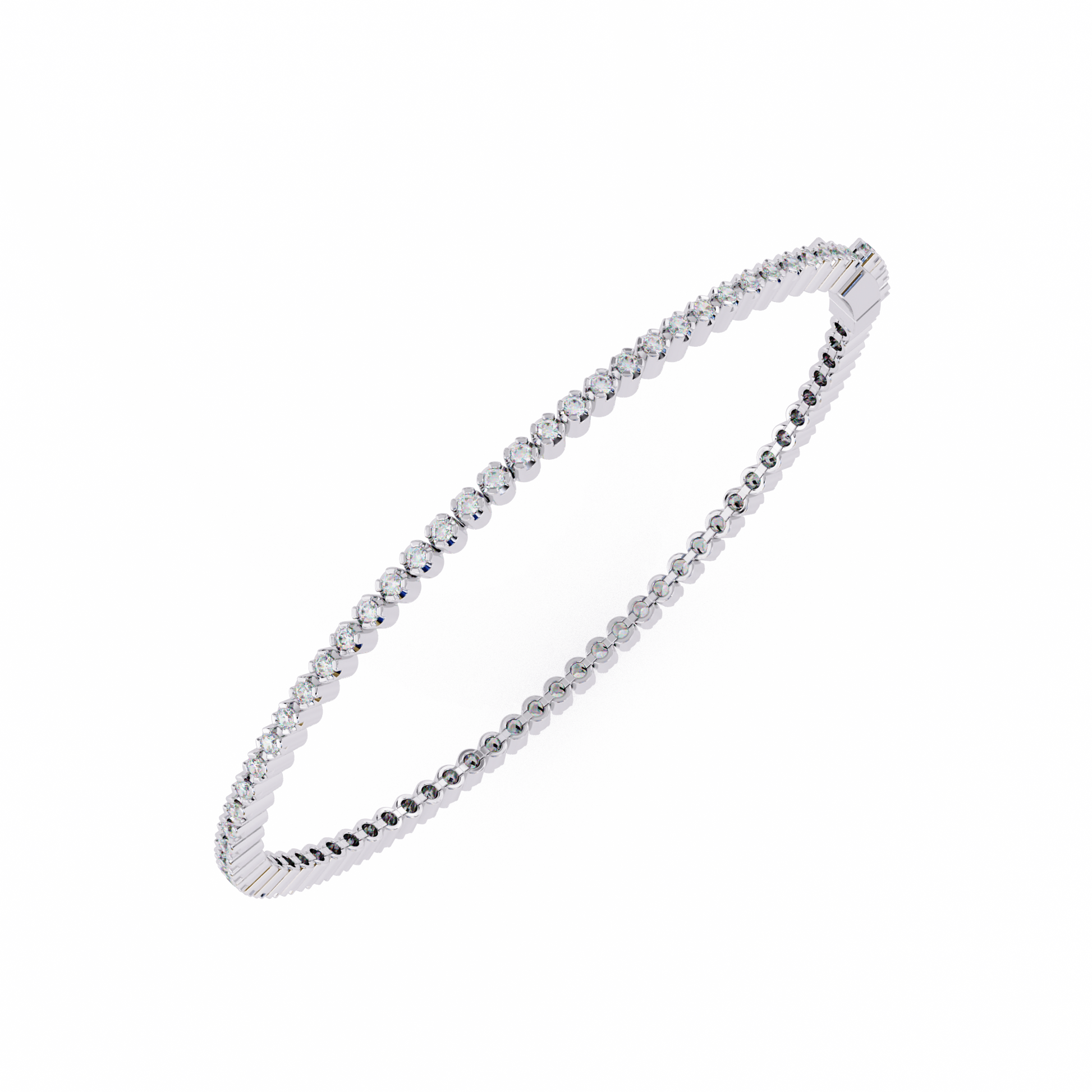 Premium Round Diamond Bracelet – Circular Shape Diamonds with Thin Golden Borders in Gold