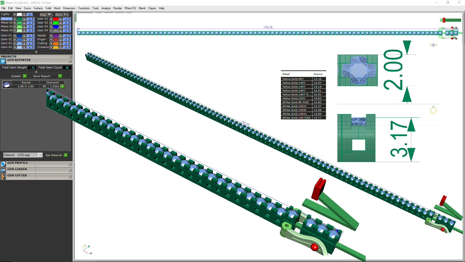 Premium Round Diamond Bracelet – Square Diamond Design All Around in Gold