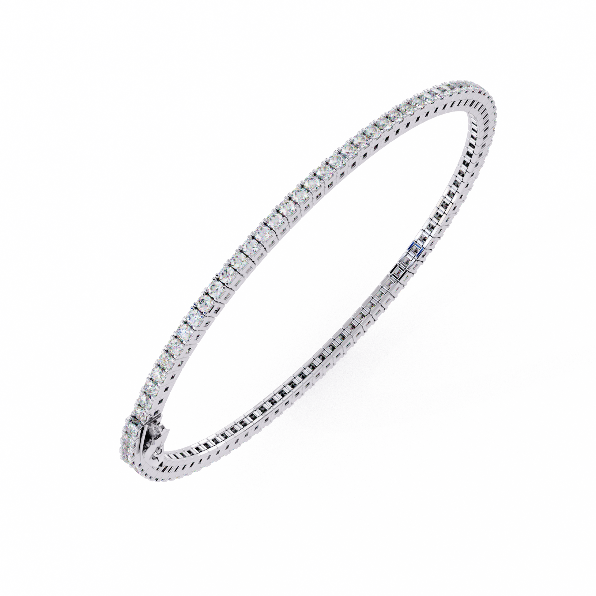Premium Round Diamond Bracelet – Square Diamond Design All Around in Gold