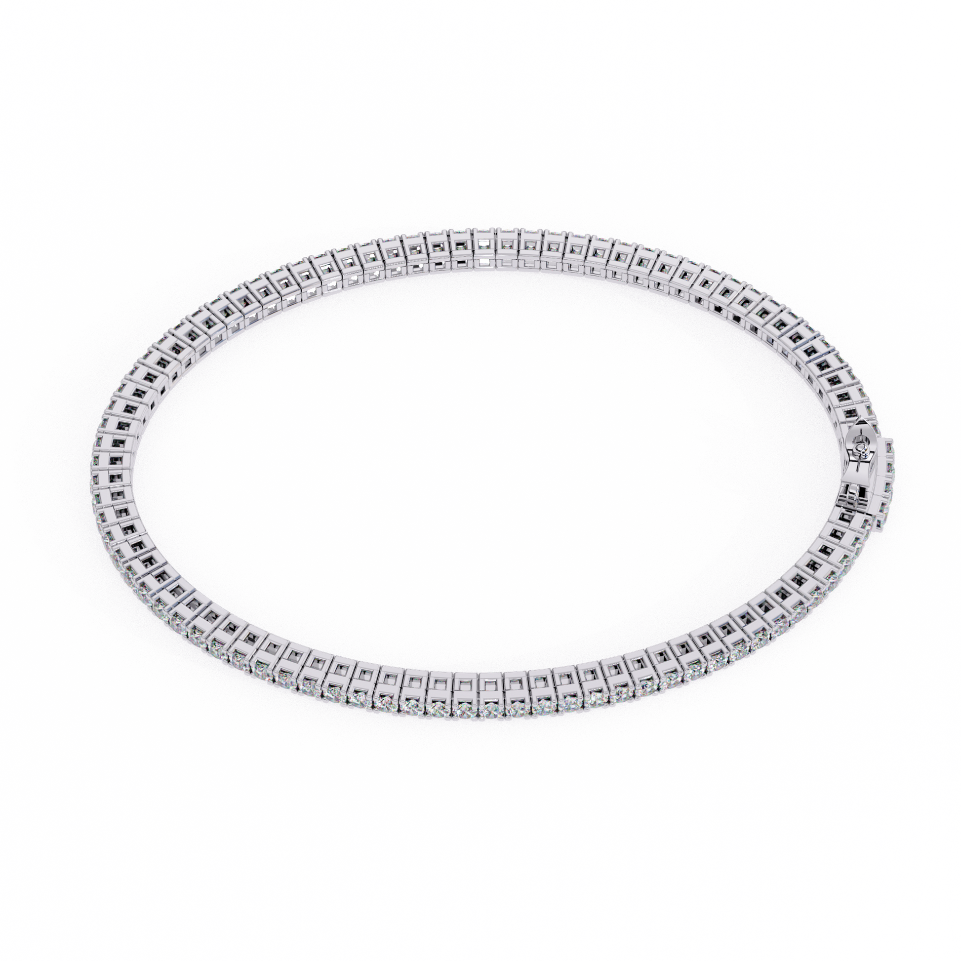 Premium Round Diamond Bracelet – Square Diamond Design All Around in Gold