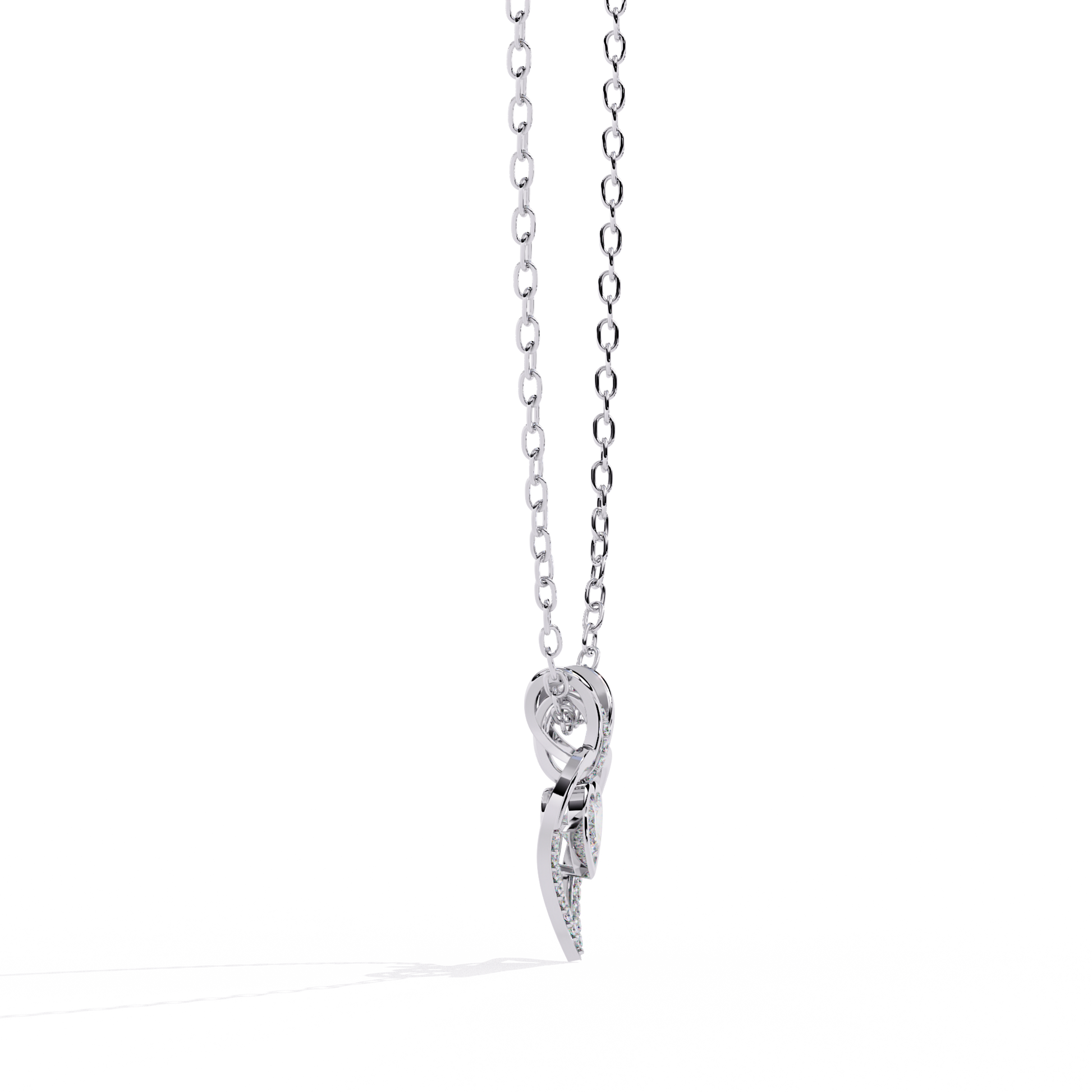 Premium + Round Diamond Pendant – Heart Radiant & Round Cut Diamonds in Gold