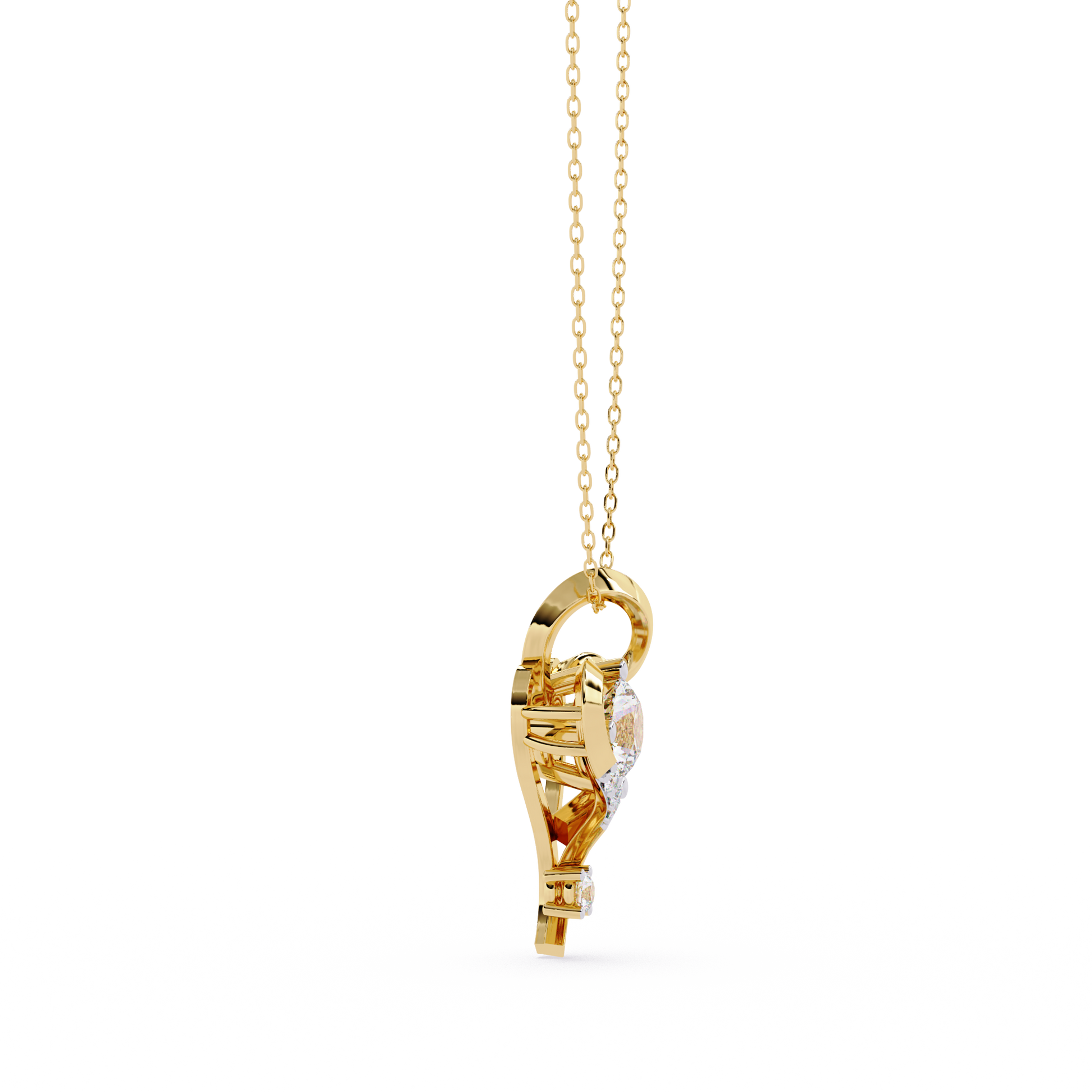 Premium Round Diamond Pendant – Brilliant Round Cut Diamonds in Gold