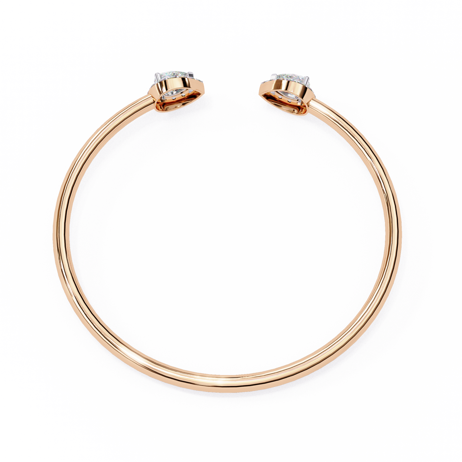 Premium Round + Pear Diamond Bracelet – Elegant Diamond-Studded Gold Bracelet