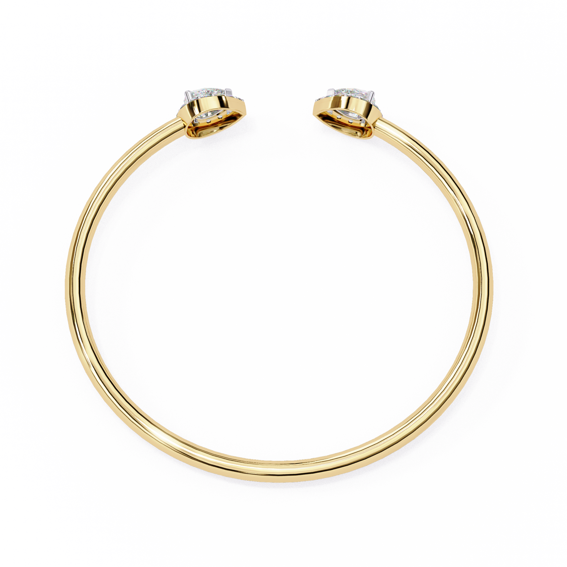 Premium Round + Pear Diamond Bracelet – Elegant Diamond-Studded Gold Bracelet